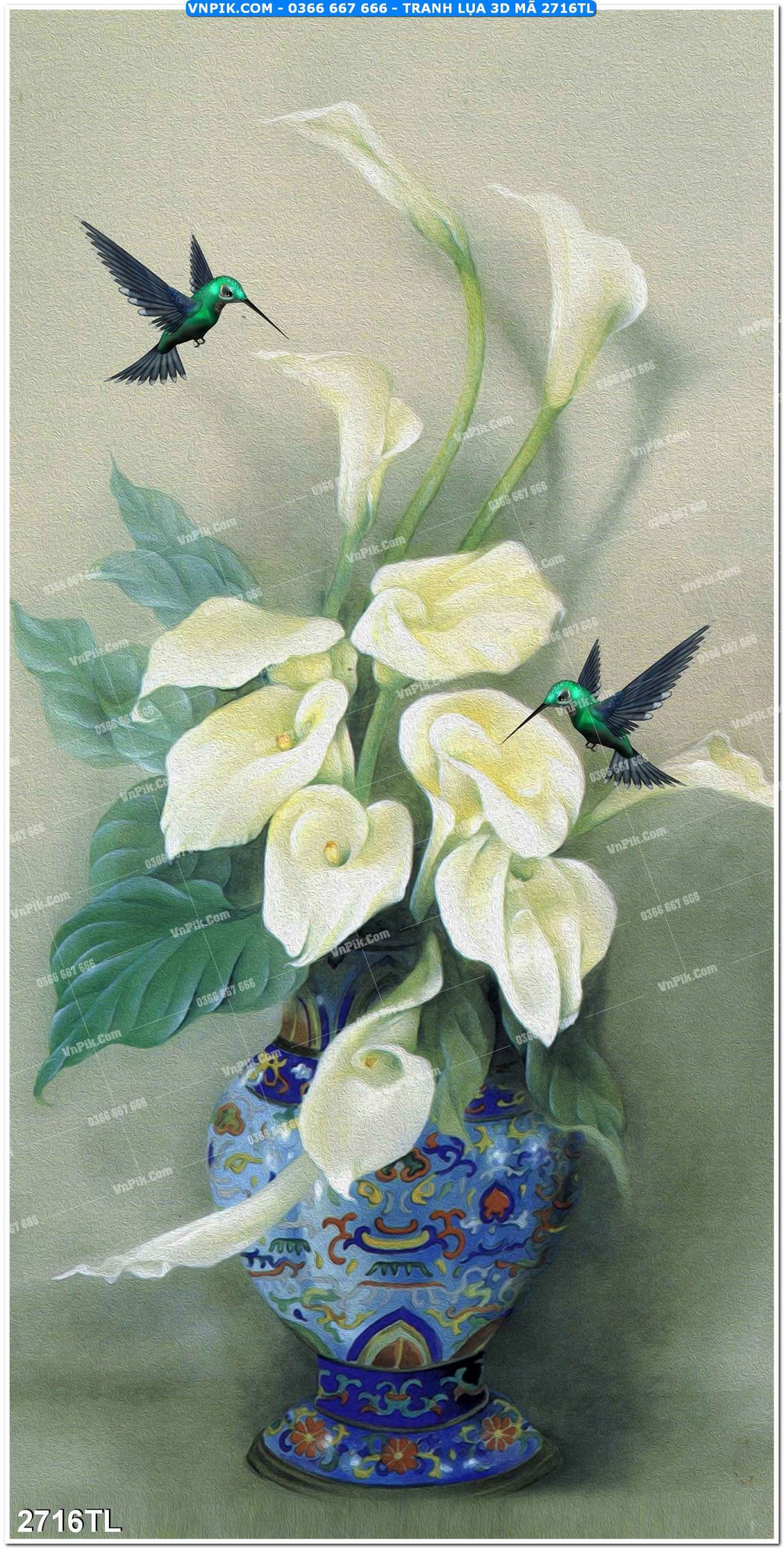 Tranh lụa 3D – Tranh trang trí dán tường 2716TL