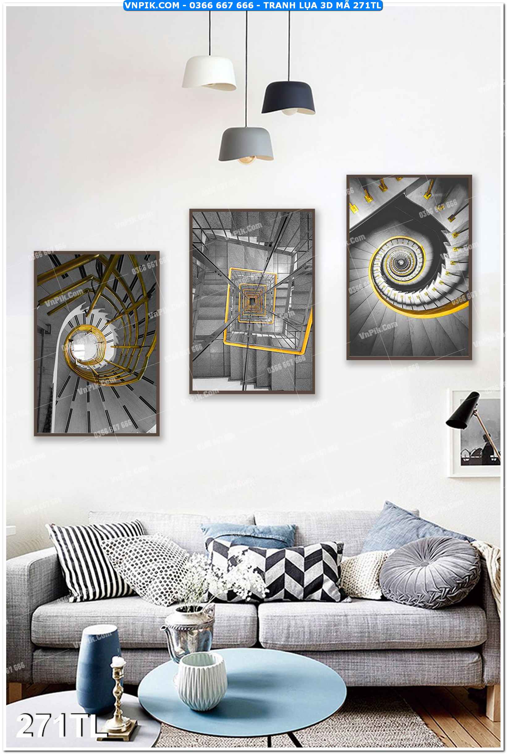 Tranh lụa 3D – Tranh trang trí dán tường 271TL