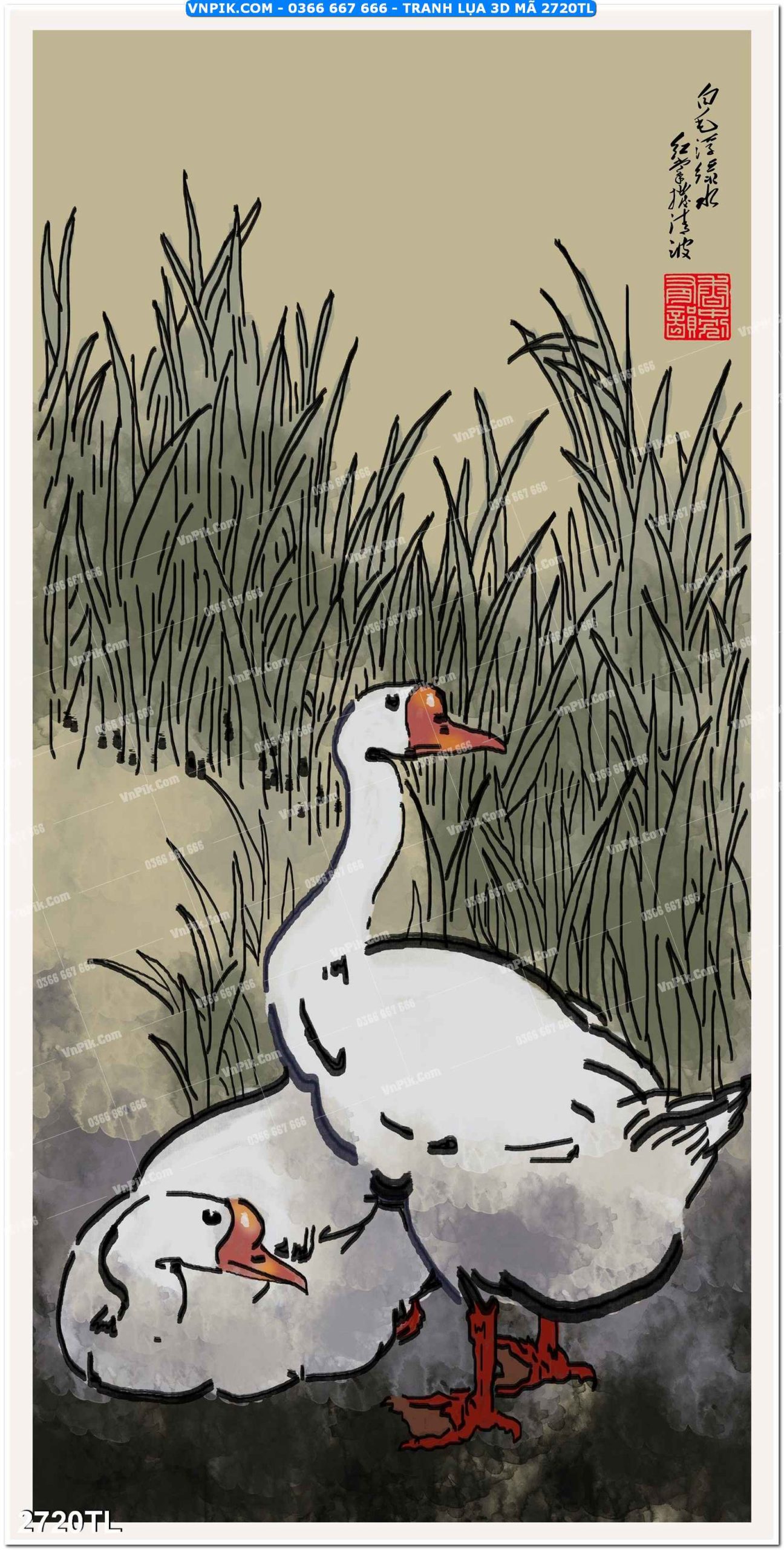 Tranh lụa 3D – Tranh trang trí dán tường 2720TL
