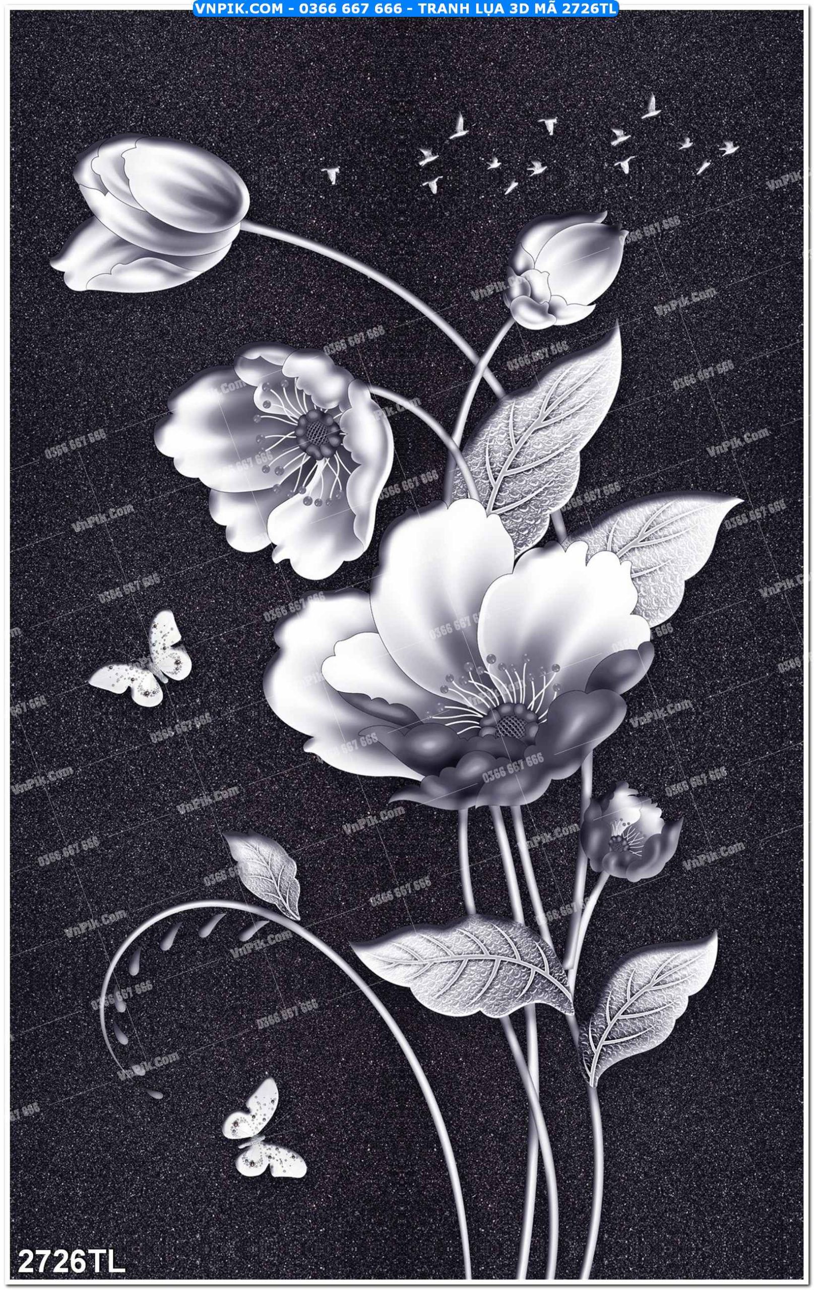 Tranh lụa 3D – Tranh trang trí dán tường 2726TL