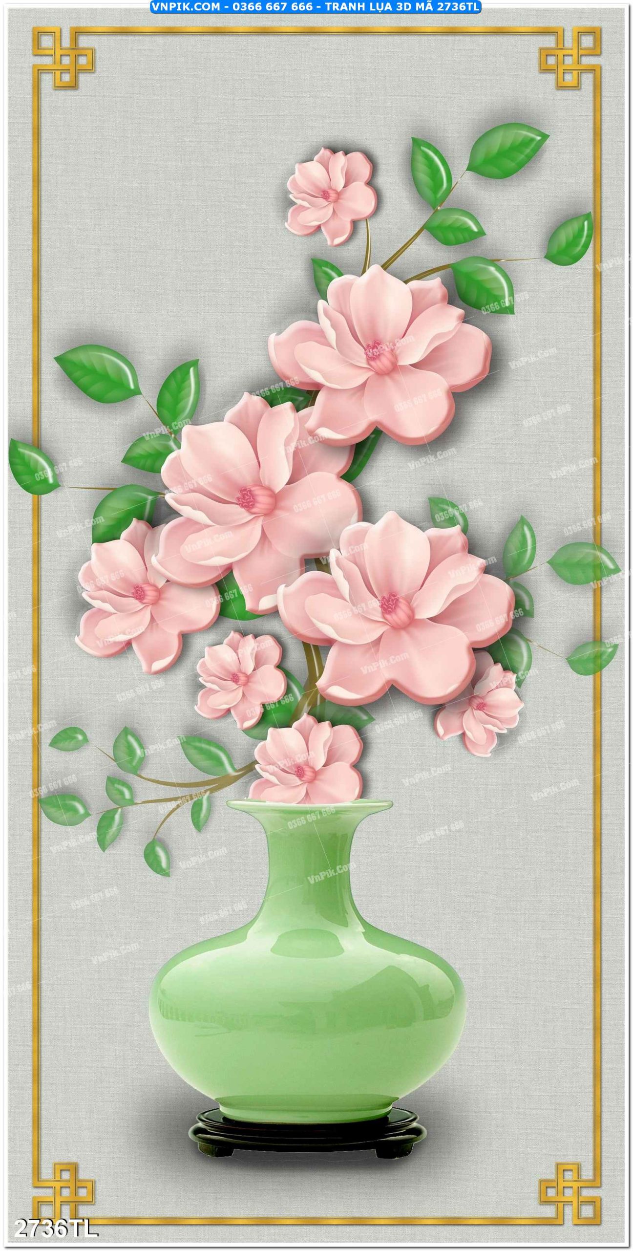 Tranh lụa 3D – Tranh trang trí dán tường 2736TL