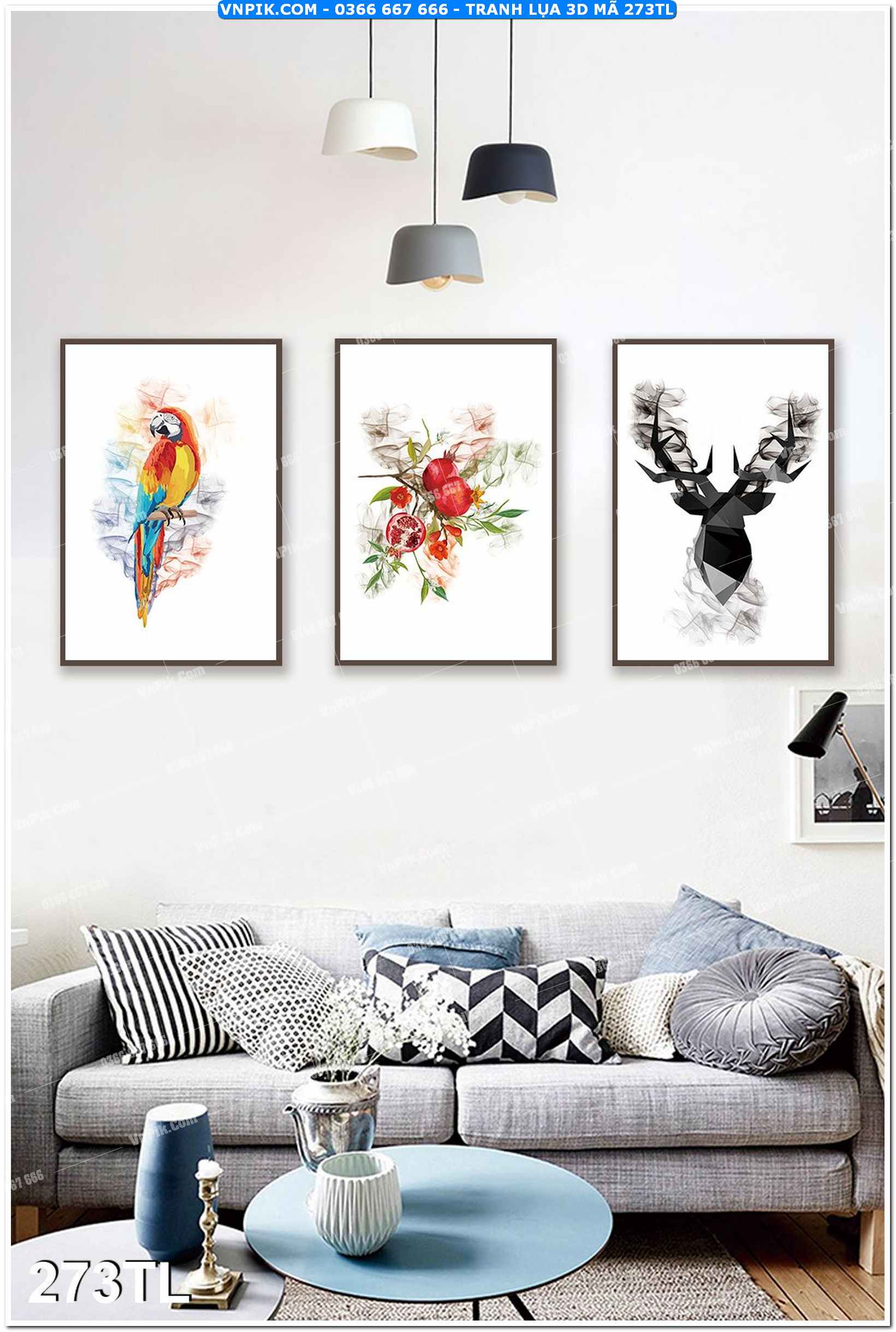 Tranh lụa 3D – Tranh trang trí dán tường 273TL