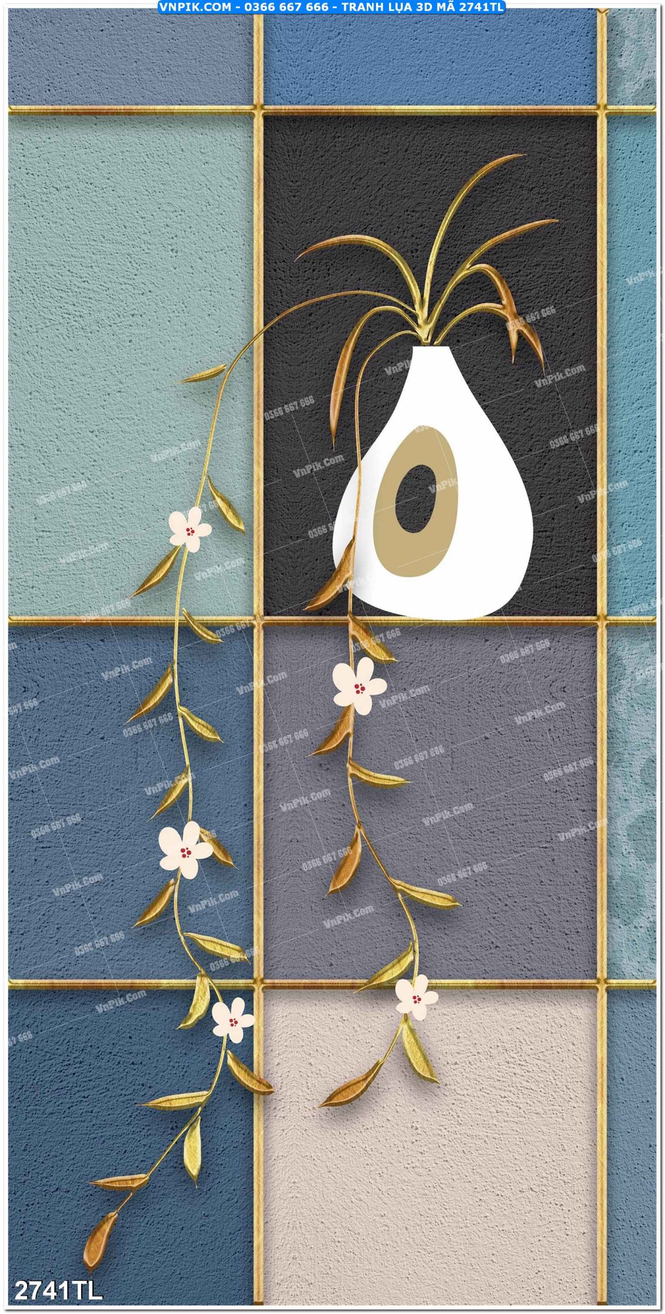 Tranh lụa 3D – Tranh trang trí dán tường 2741TL