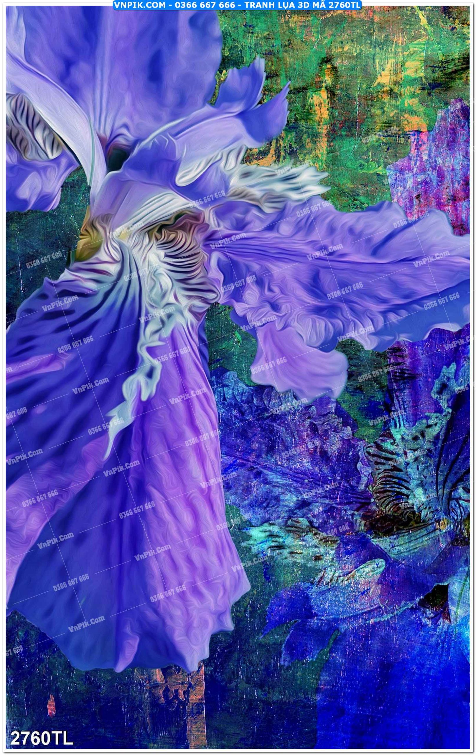 Tranh lụa 3D – Tranh trang trí dán tường 2760TL