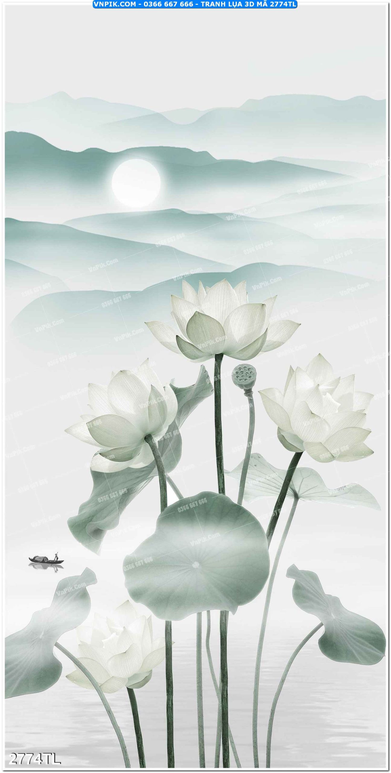 Tranh lụa 3D – Tranh trang trí dán tường 2774TL