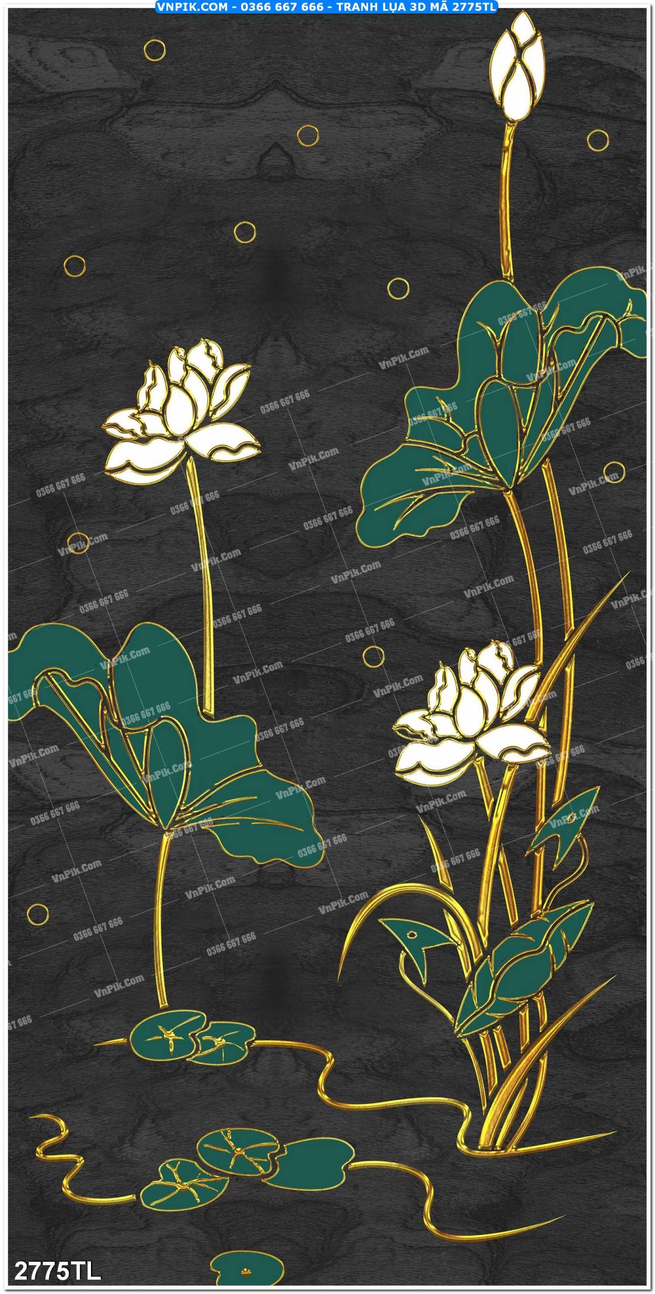 Tranh lụa 3D – Tranh trang trí dán tường 2775TL