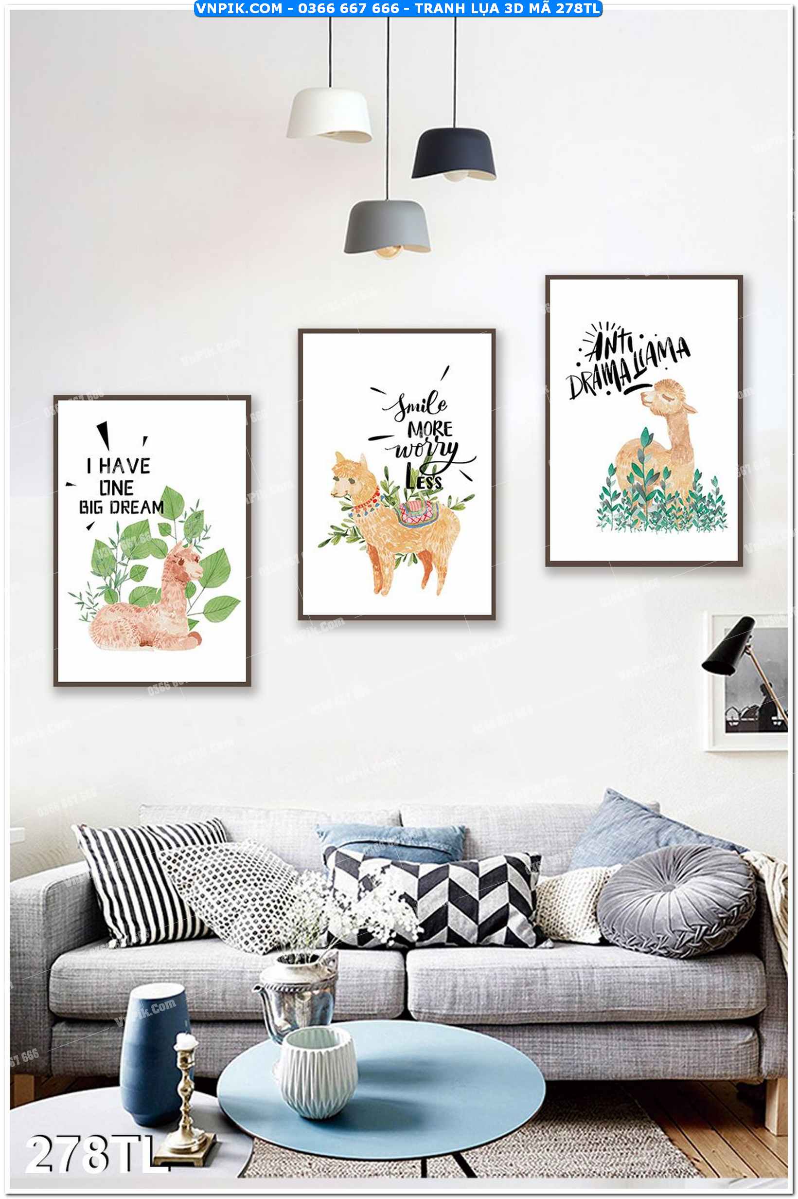 Tranh lụa 3D – Tranh trang trí dán tường 278TL