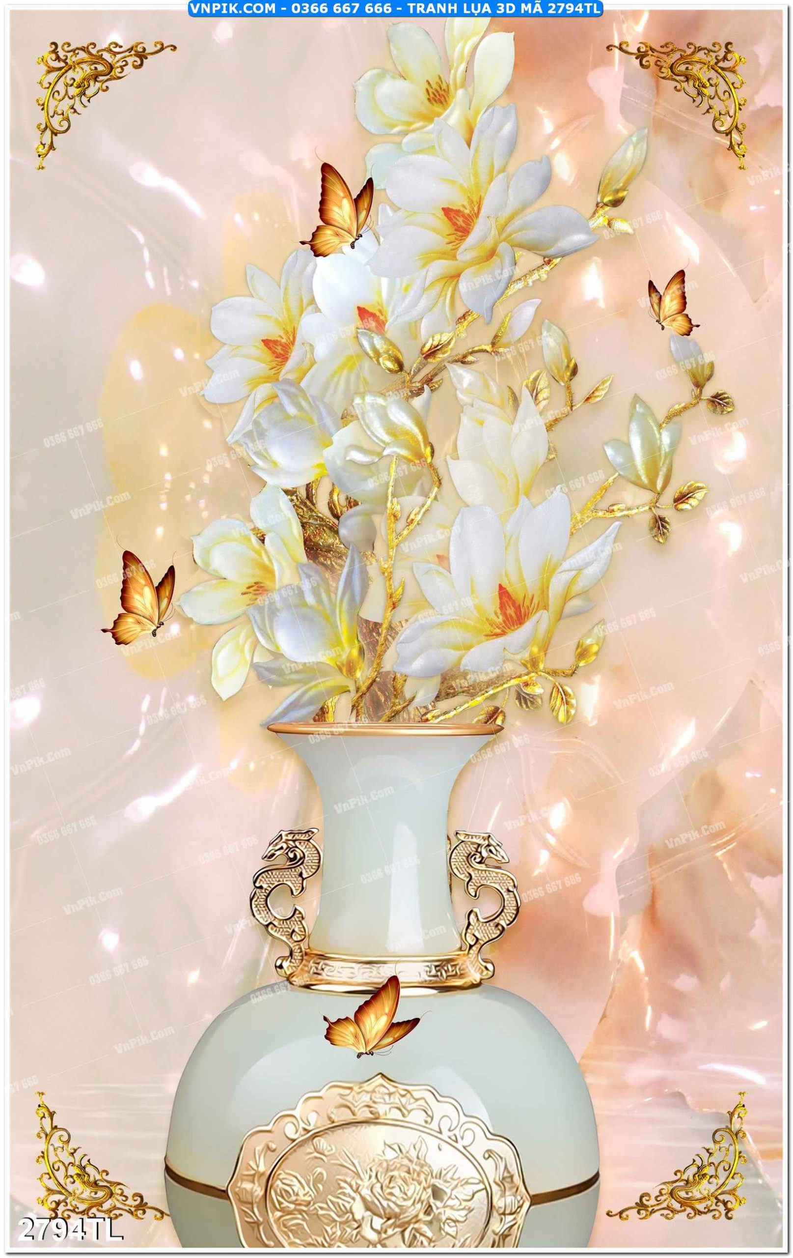 Tranh lụa 3D – Tranh trang trí dán tường 2794TL