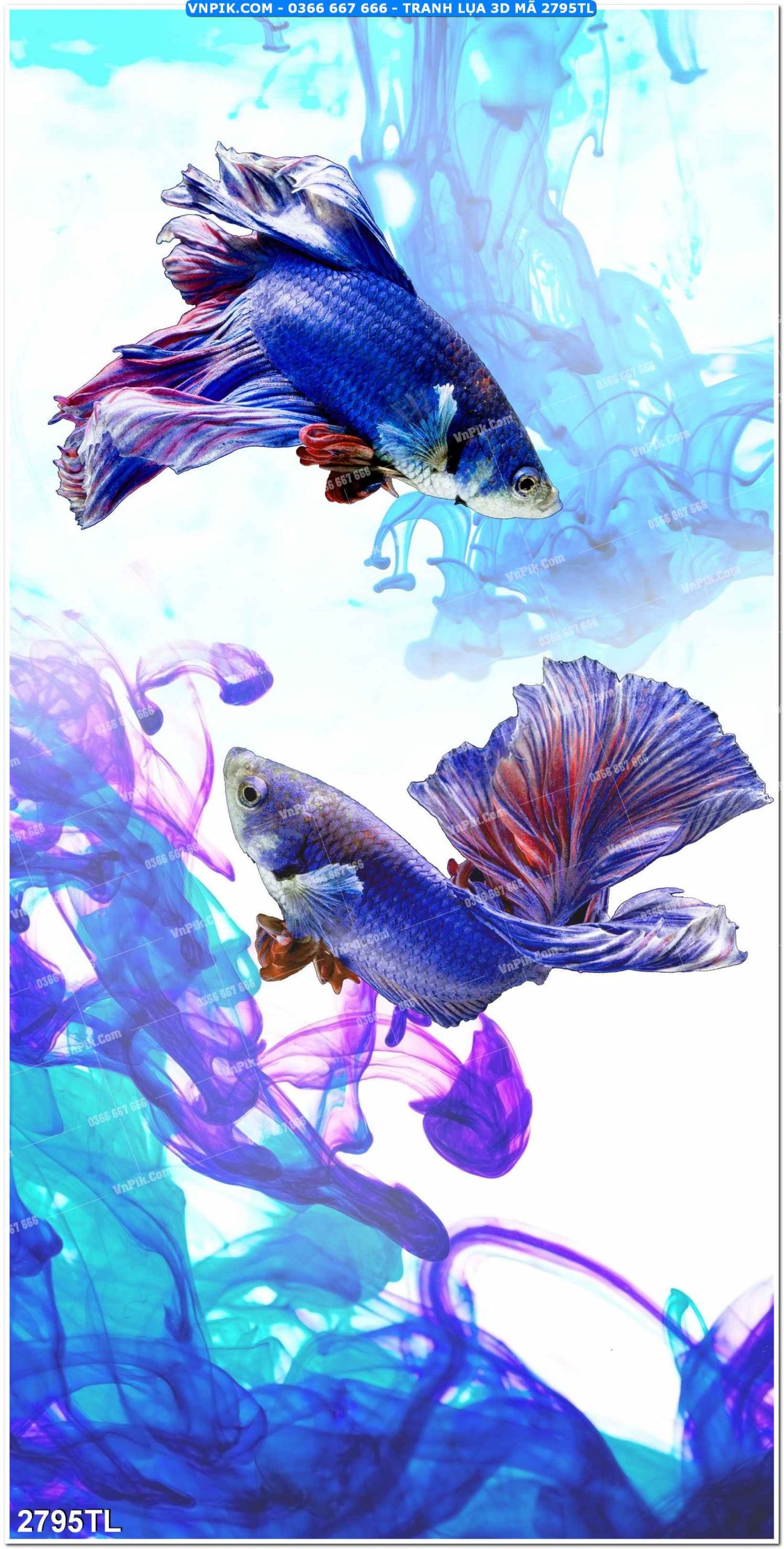 Tranh lụa 3D – Tranh trang trí dán tường 2795TL