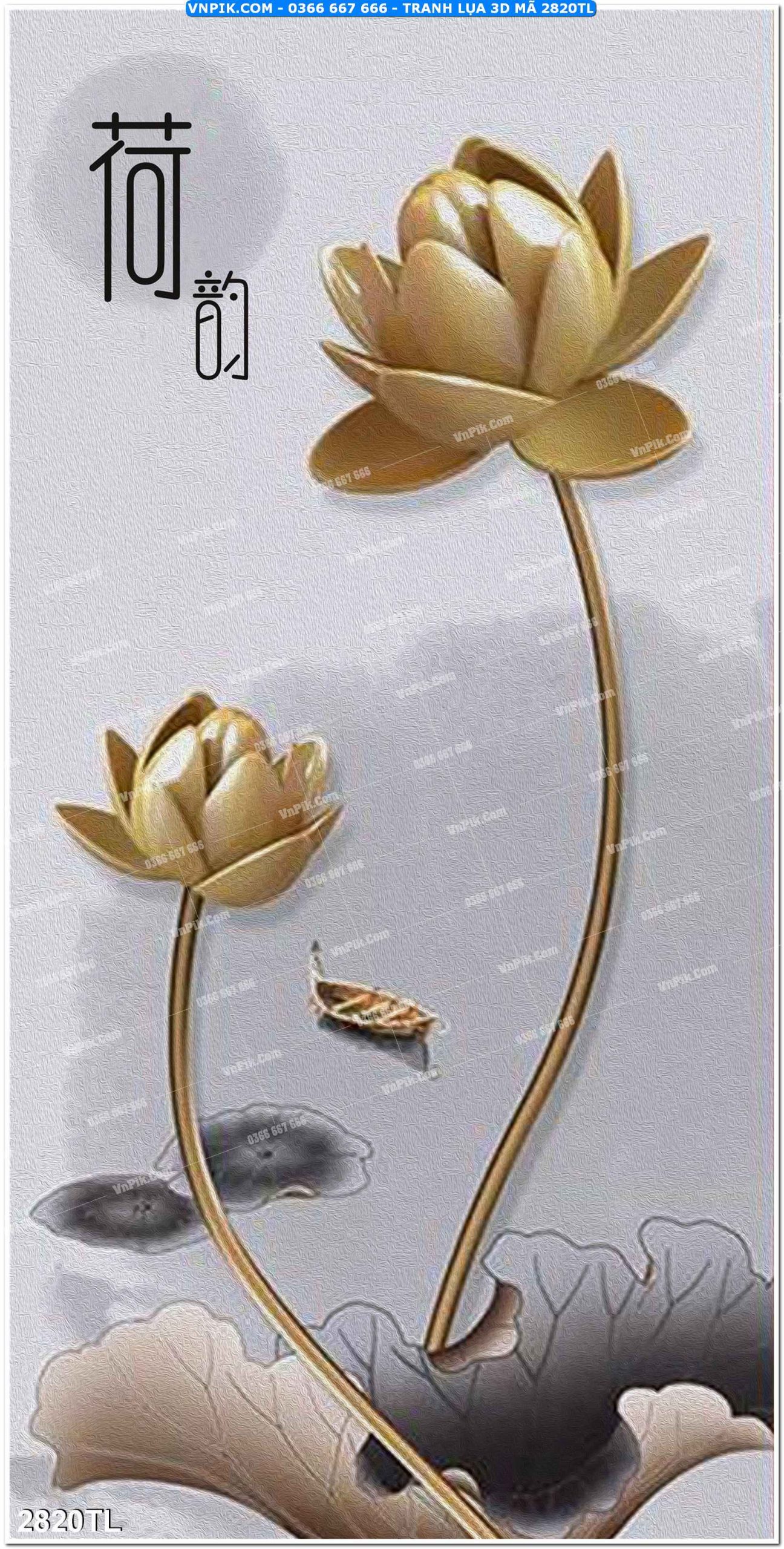 Tranh lụa 3D – Tranh trang trí dán tường 2820TL