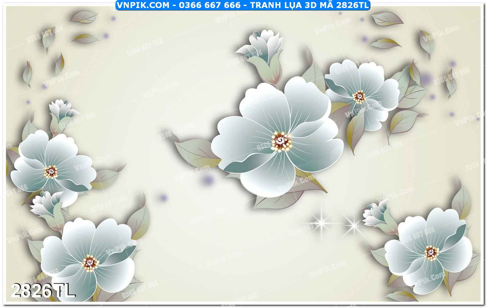 Tranh lụa 3D – Tranh trang trí dán tường 2826TL