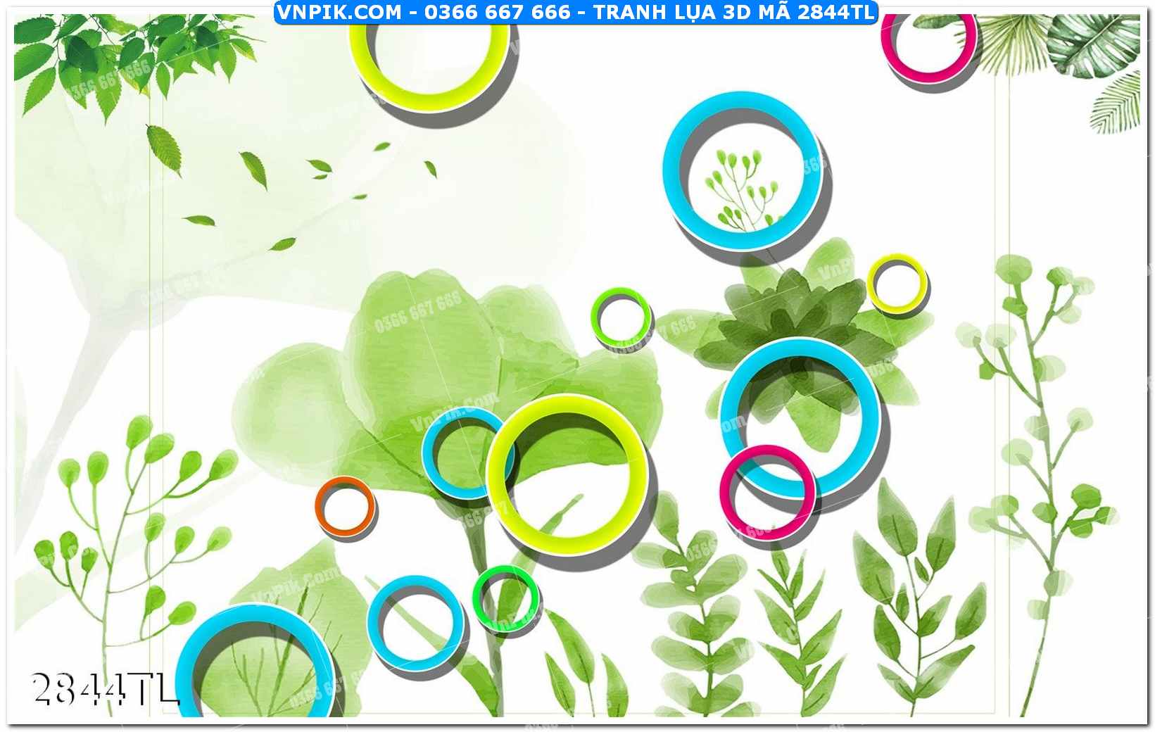 Tranh lụa 3D – Tranh trang trí dán tường 2844TL