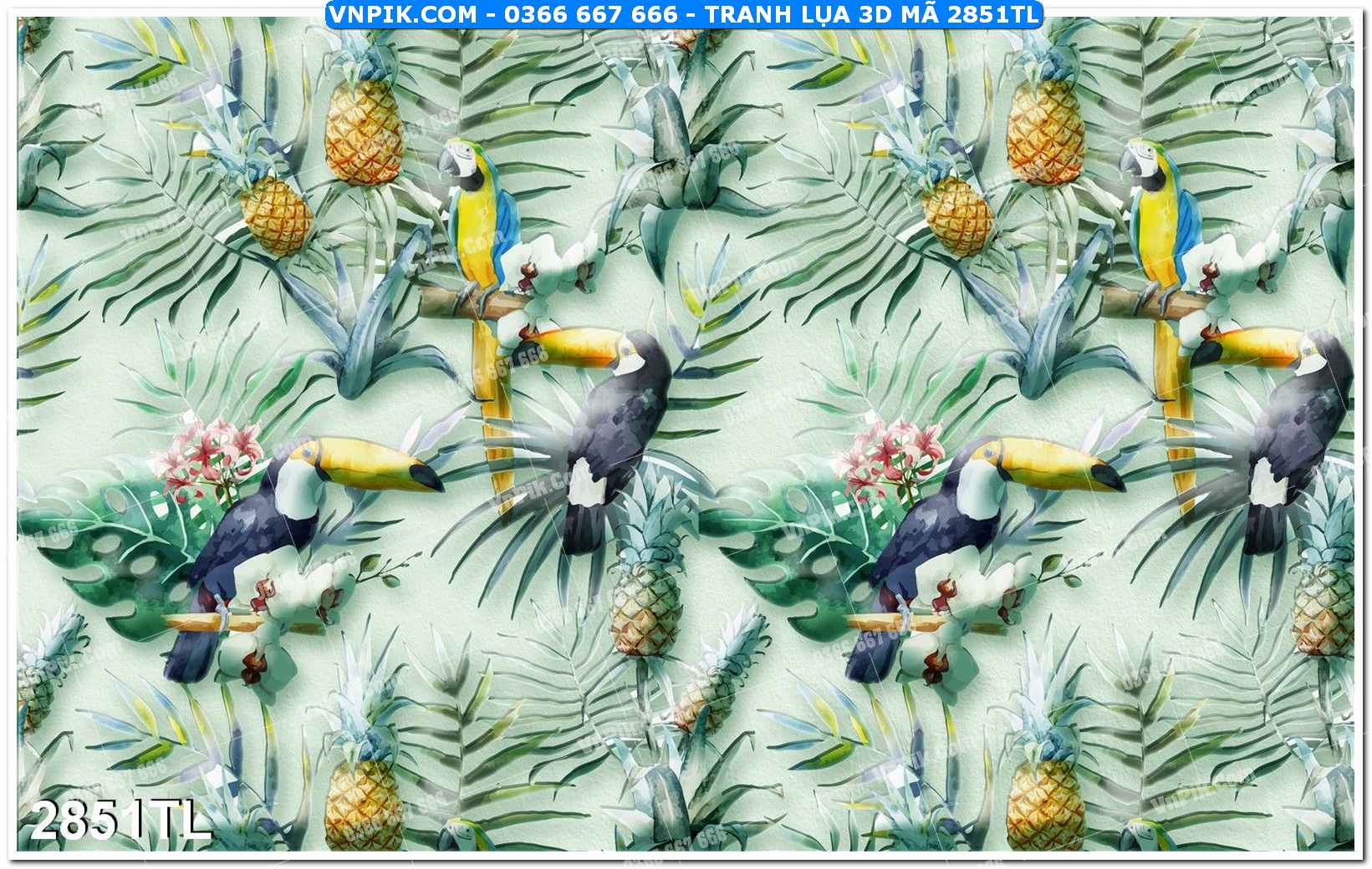 Tranh lụa 3D – Tranh trang trí dán tường 2851TL