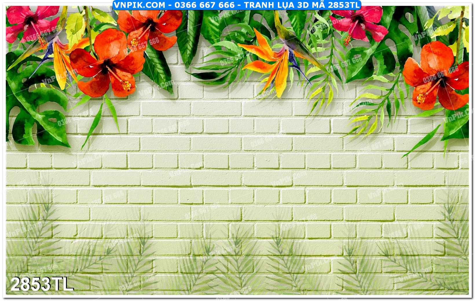 Tranh lụa 3D – Tranh trang trí dán tường 2853TL