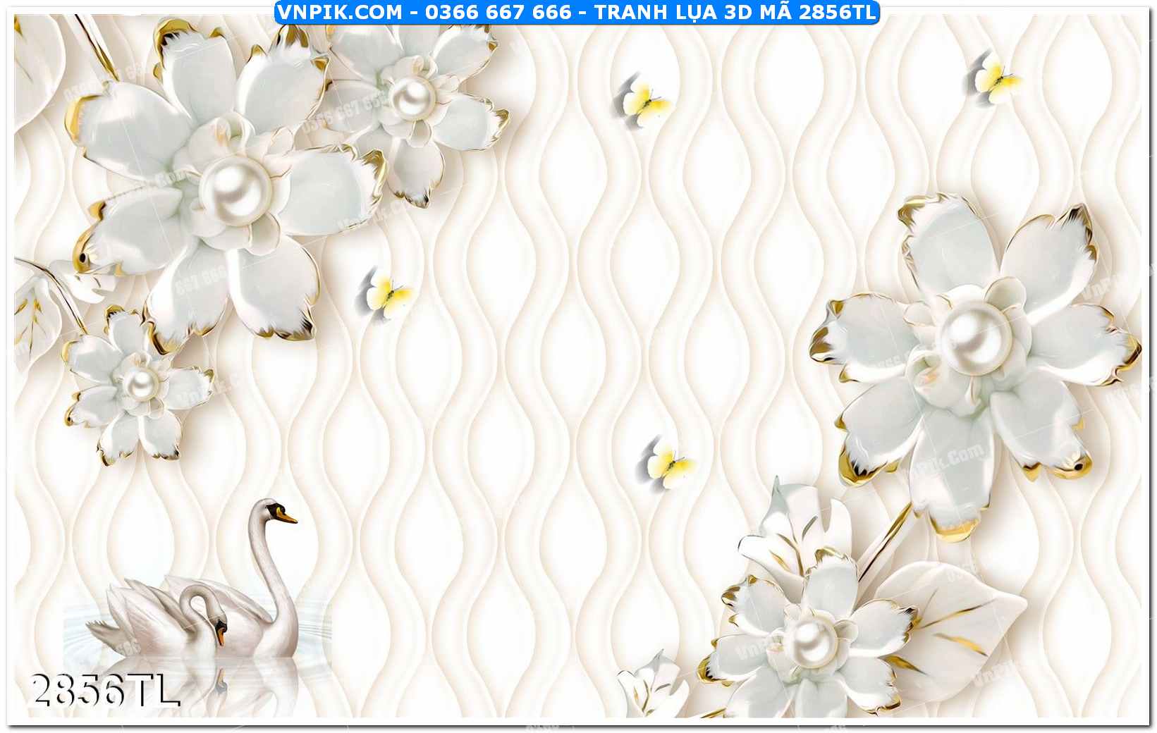 Tranh lụa 3D – Tranh trang trí dán tường 2856TL