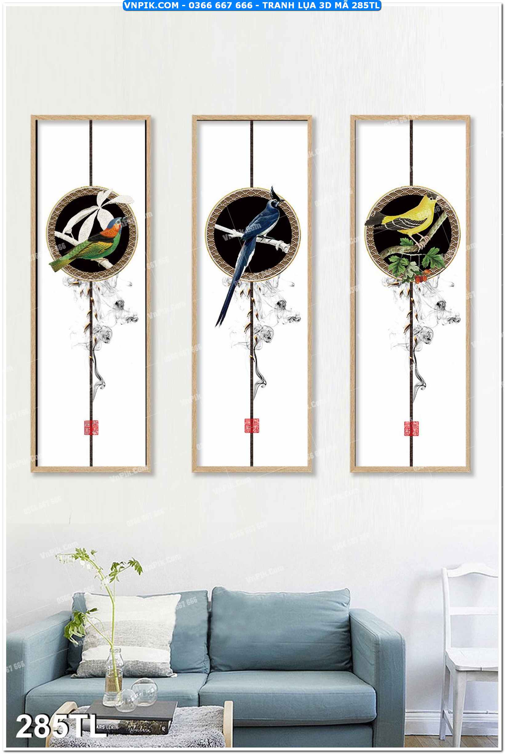 Tranh lụa 3D – Tranh trang trí dán tường 285TL