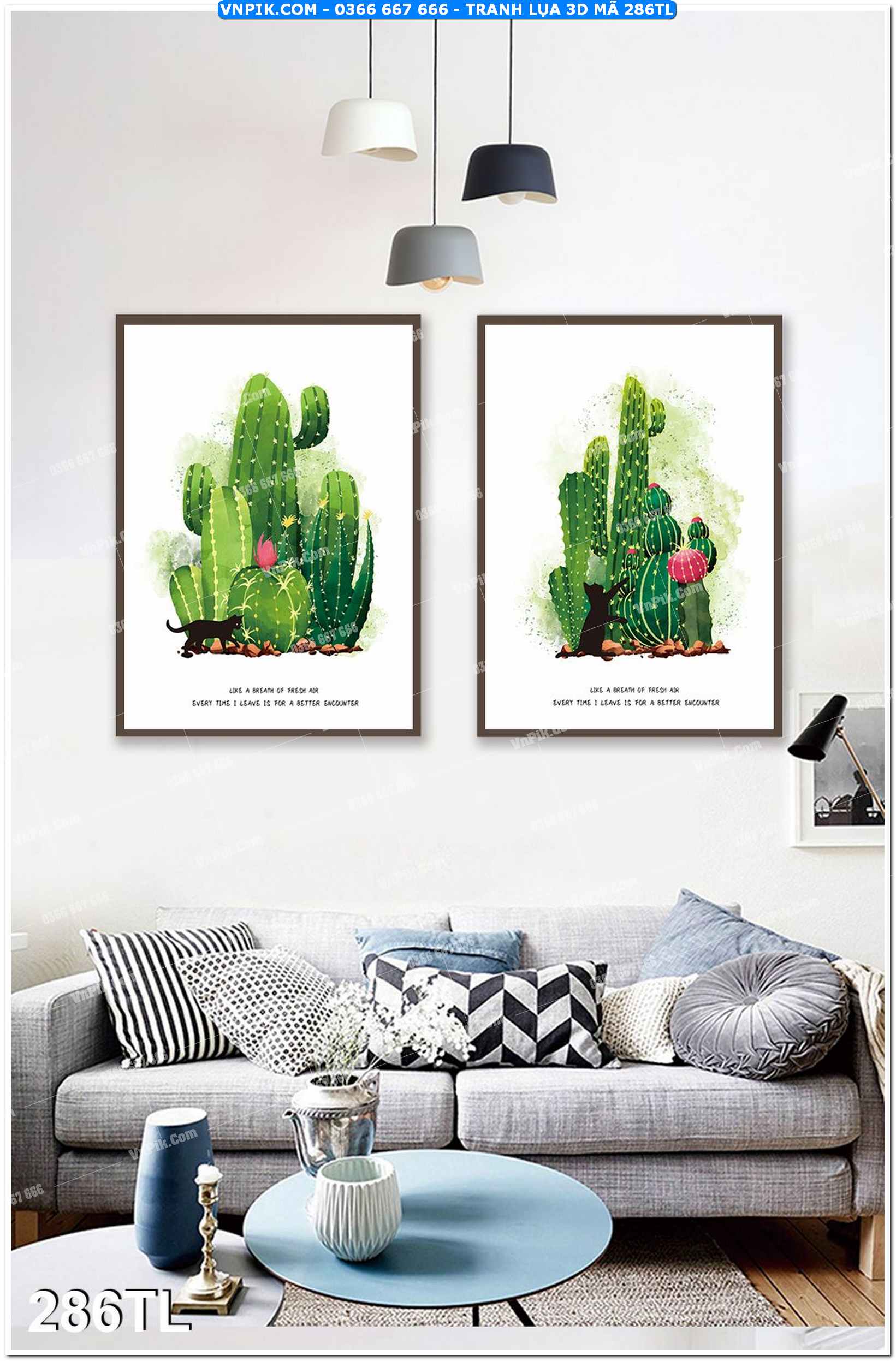 Tranh lụa 3D – Tranh trang trí dán tường 286TL