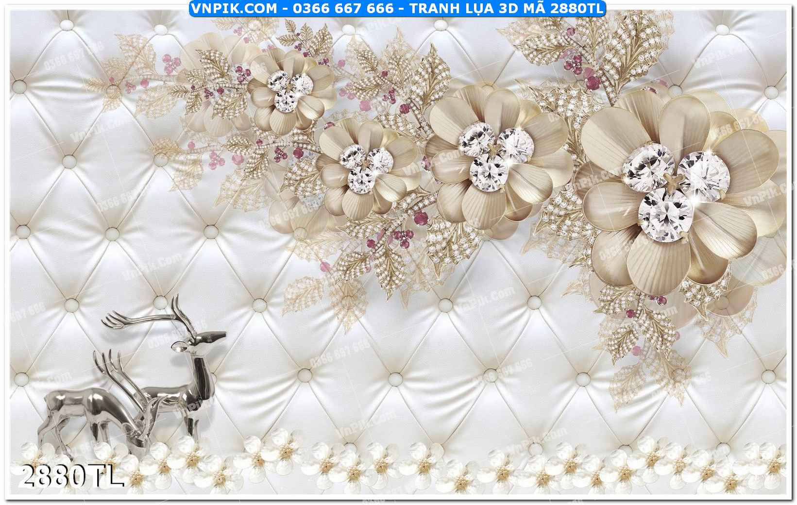 Tranh lụa 3D – Tranh trang trí dán tường 2880TL