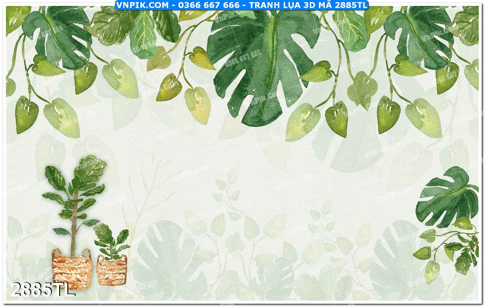 Tranh lụa 3D – Tranh trang trí dán tường 2885TL