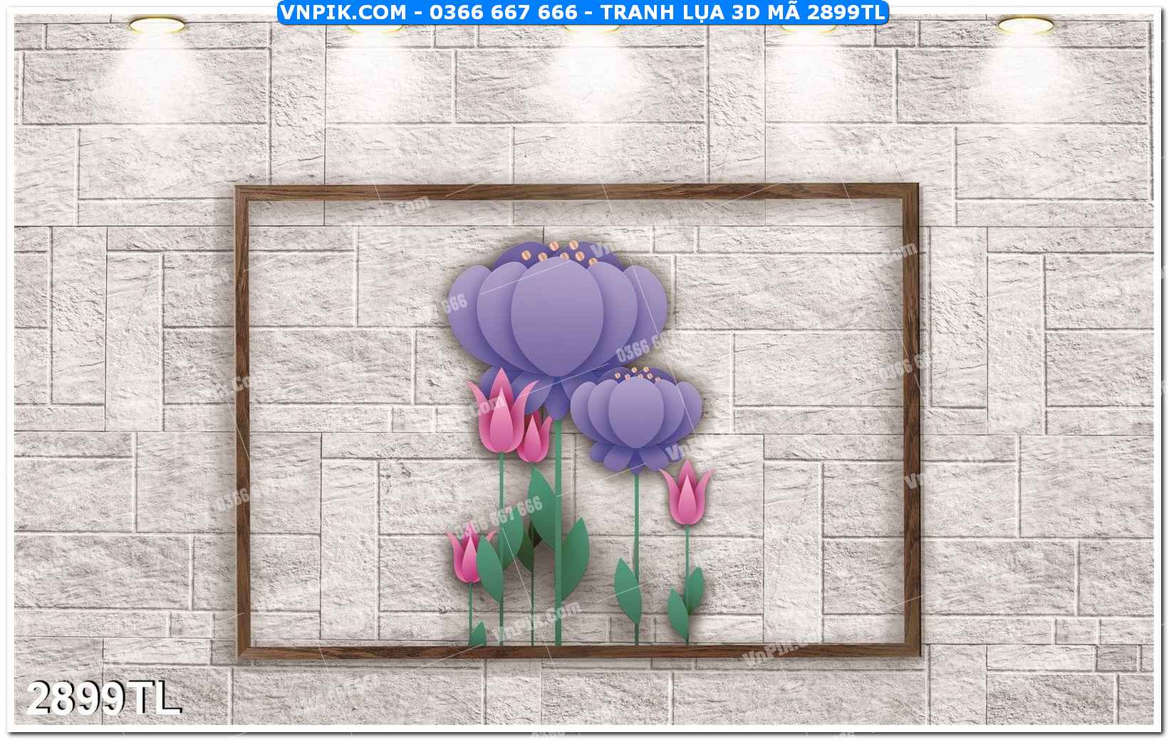 Tranh lụa 3D – Tranh trang trí dán tường 2899TL