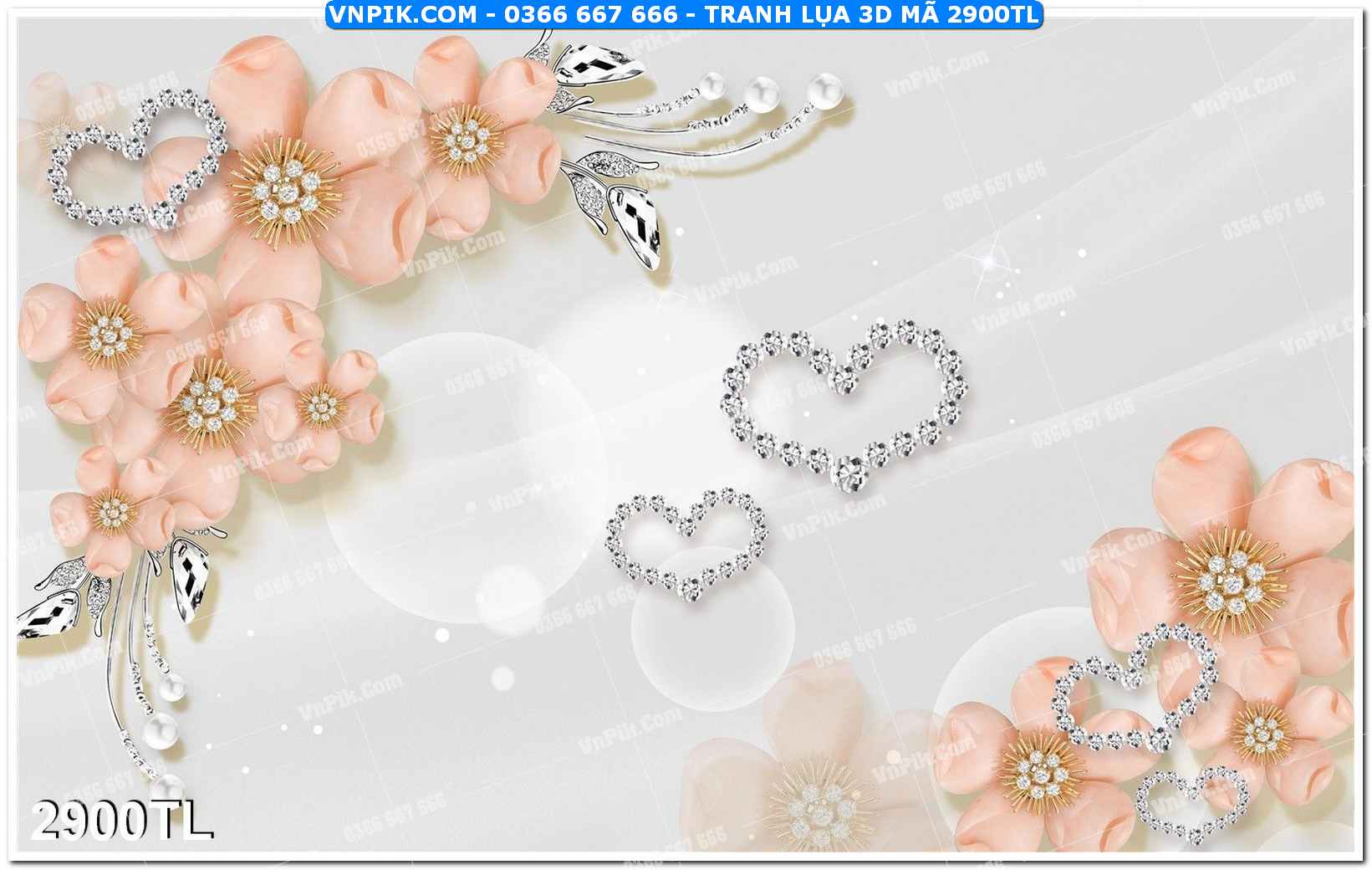 Tranh lụa 3D – Tranh trang trí dán tường 2900TL