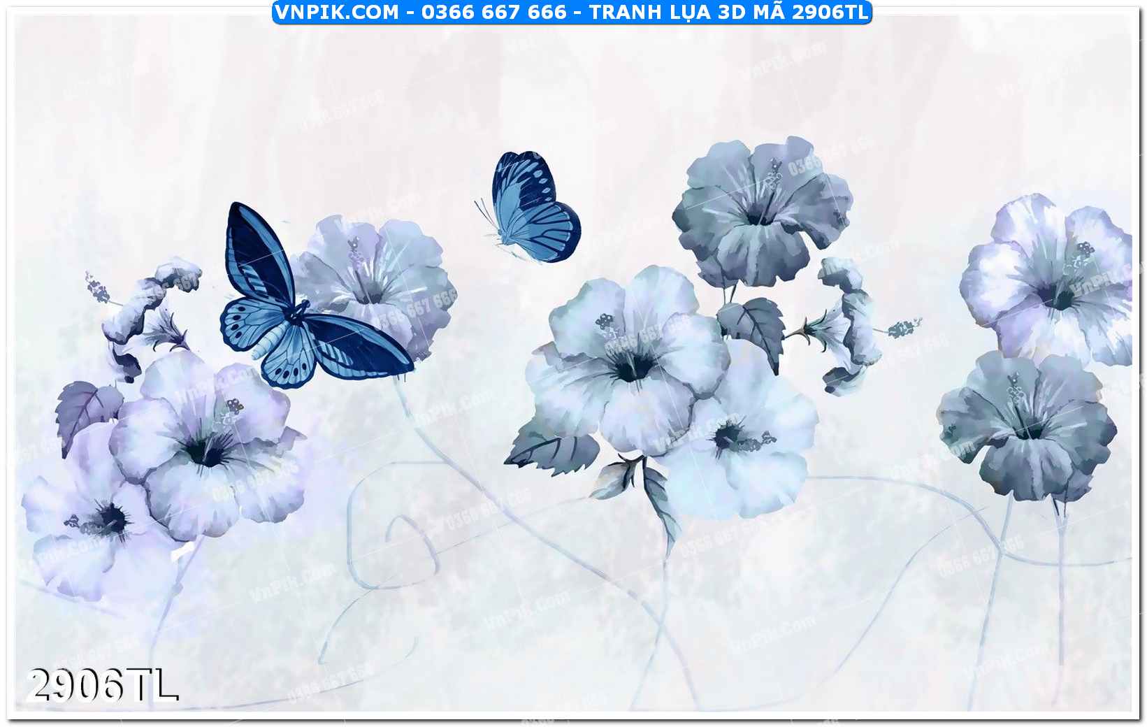 Tranh lụa 3D – Tranh trang trí dán tường 2906TL