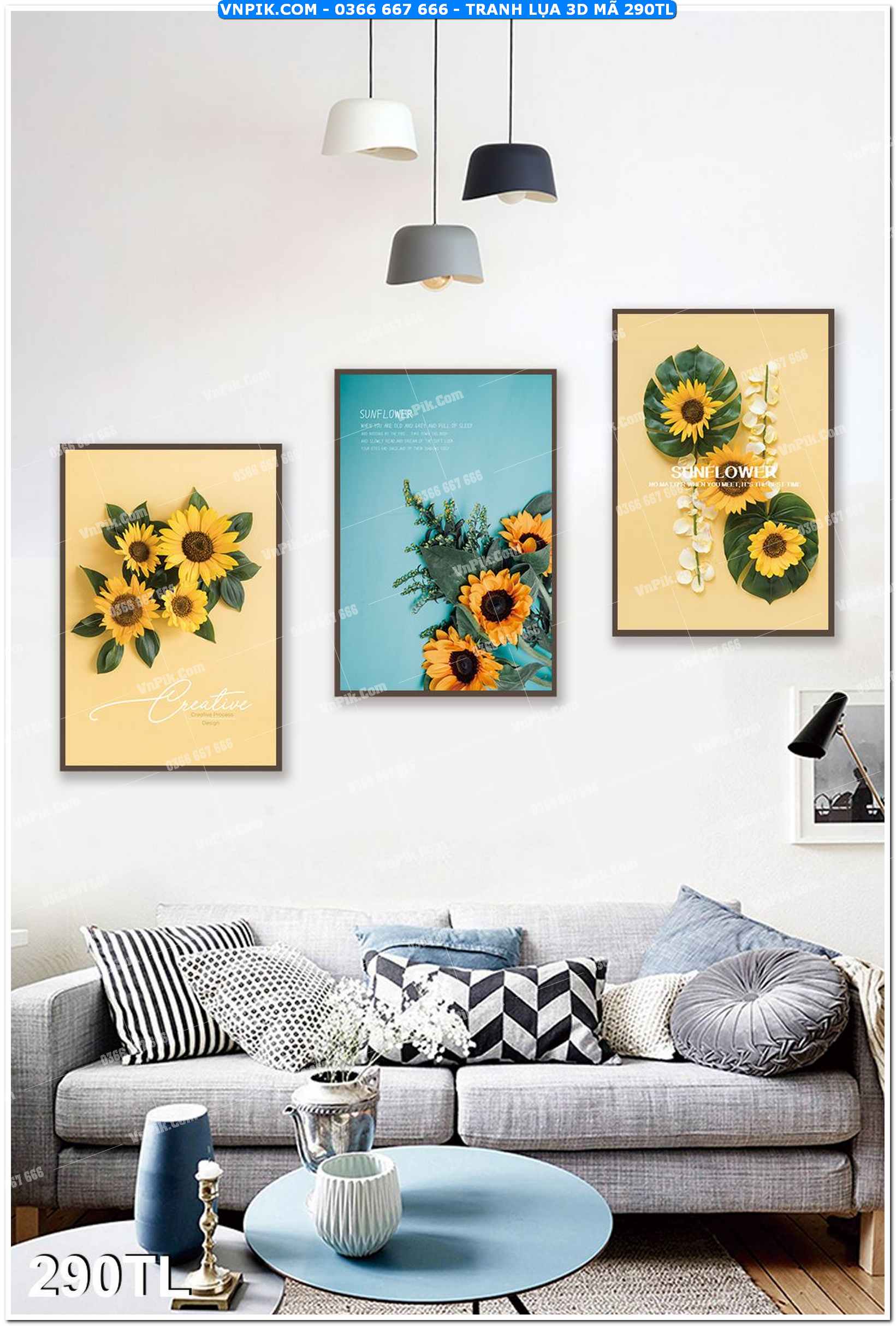 Tranh lụa 3D – Tranh trang trí dán tường 290TL