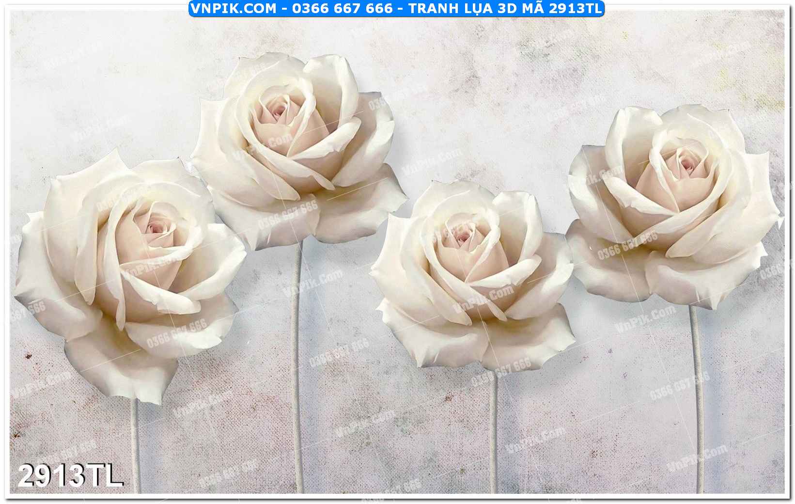 Tranh lụa 3D – Tranh trang trí dán tường 2913TL