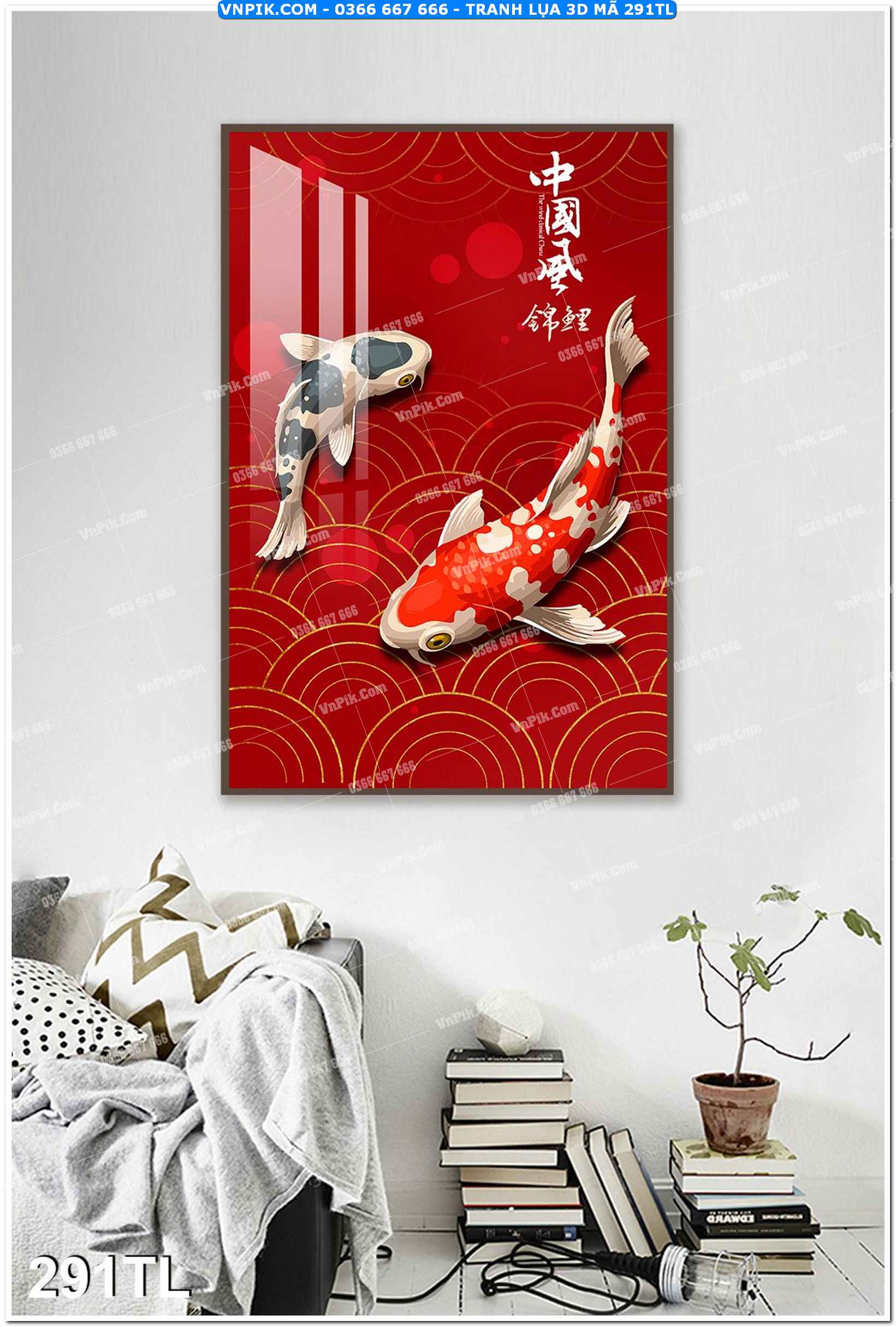 Tranh lụa 3D – Tranh trang trí dán tường 291TL