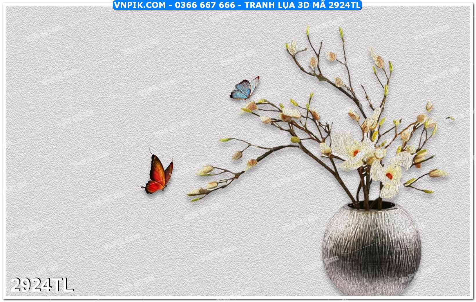 Tranh lụa 3D – Tranh trang trí dán tường 2924TL