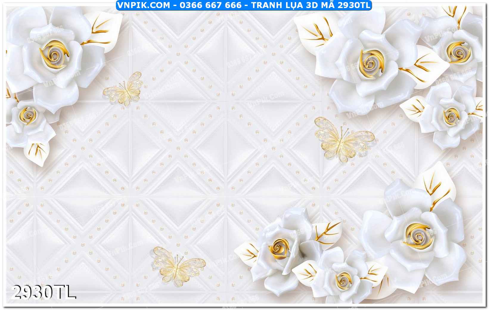 Tranh lụa 3D – Tranh trang trí dán tường 2930TL