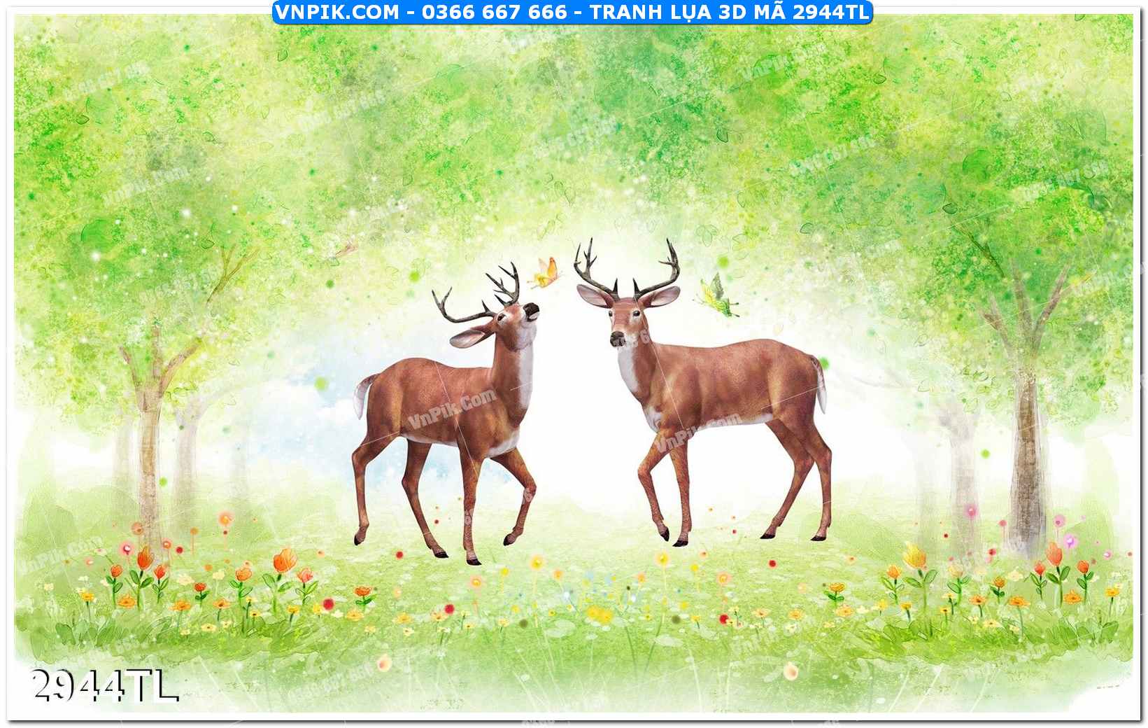 Tranh lụa 3D – Tranh trang trí dán tường 2944TL