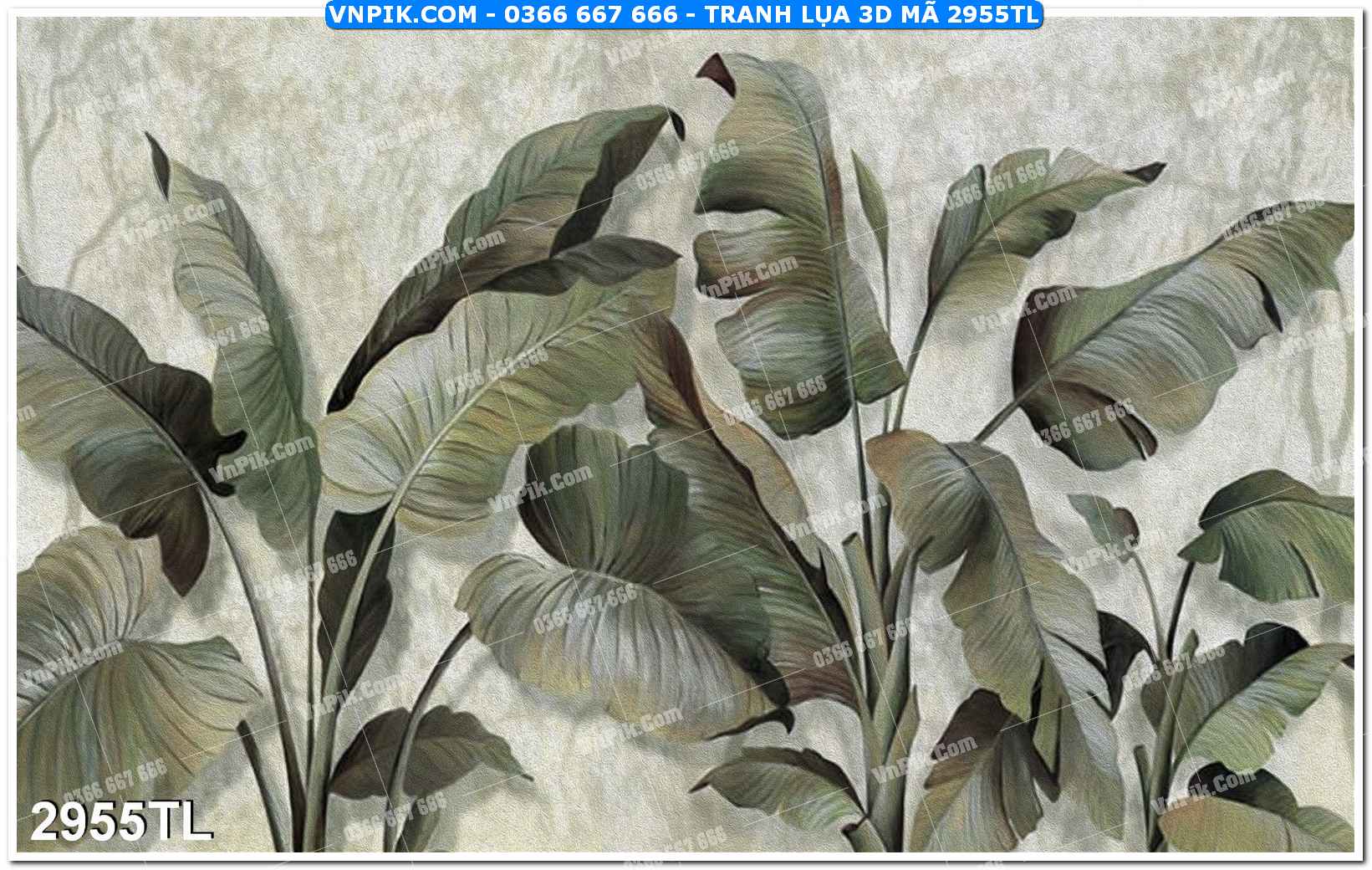 Tranh lụa 3D – Tranh trang trí dán tường 2955TL