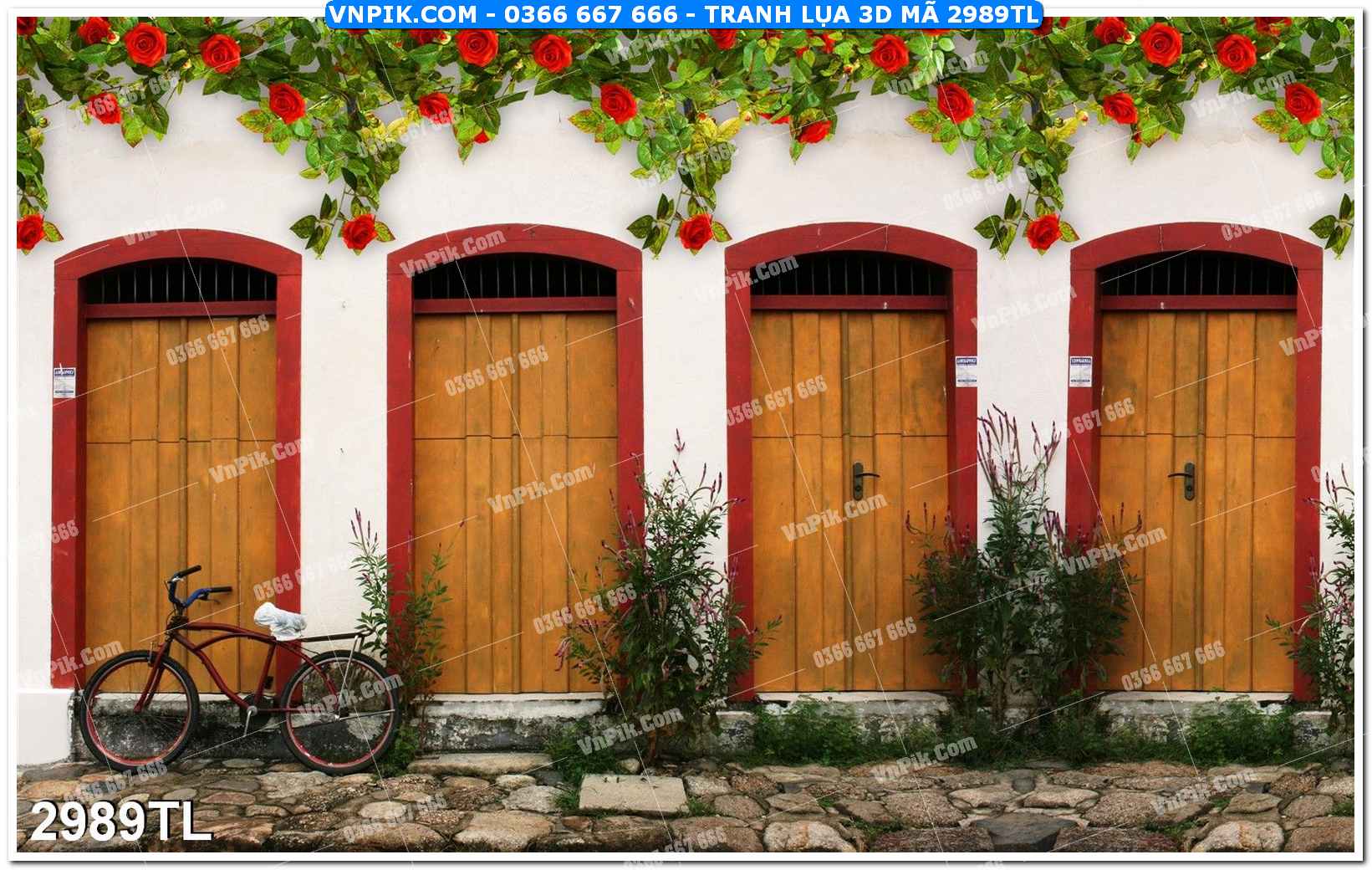 Tranh lụa 3D – Tranh trang trí dán tường 2989TL