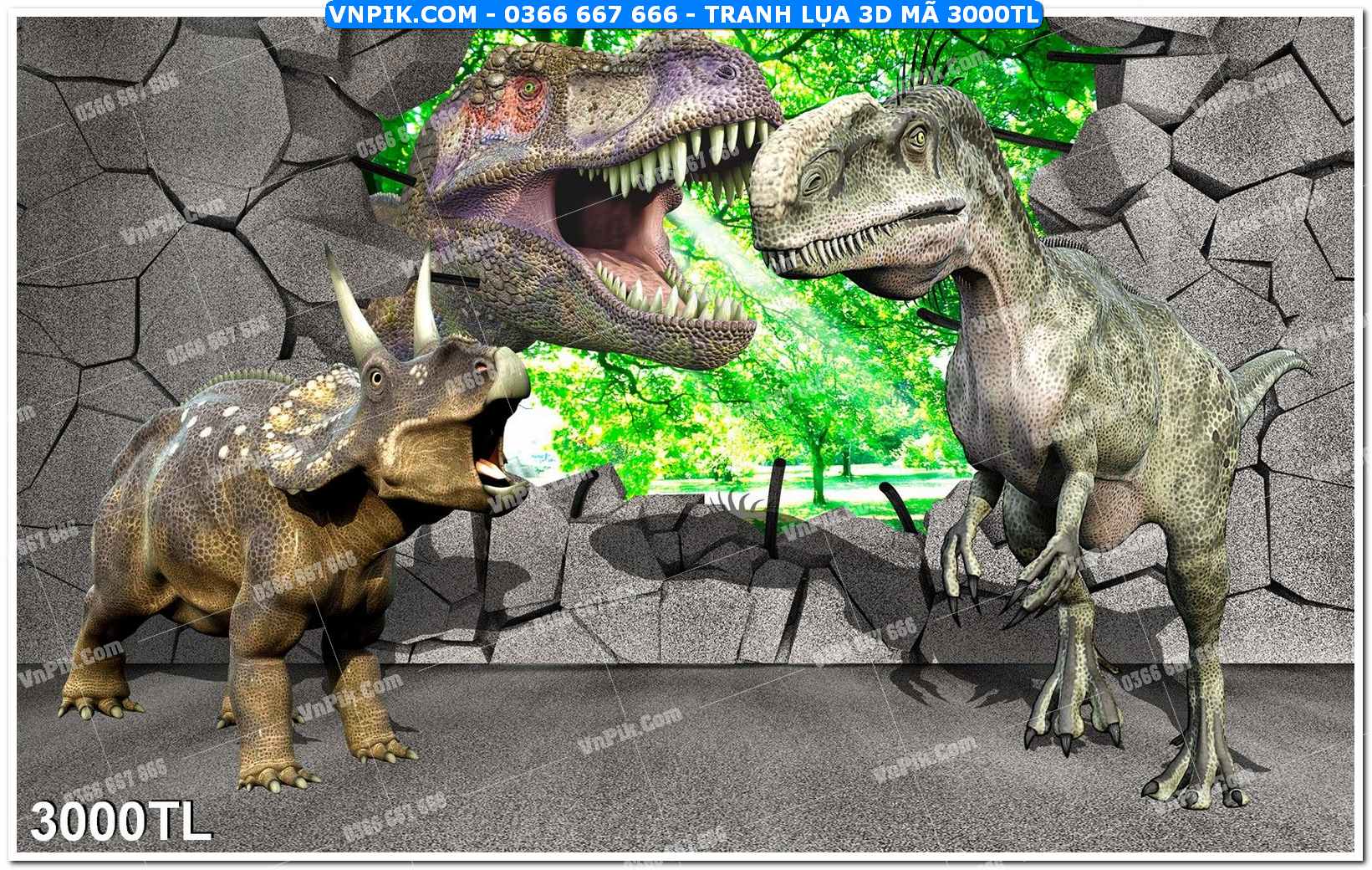 Tranh lụa 3D – Tranh trang trí dán tường 3000TL