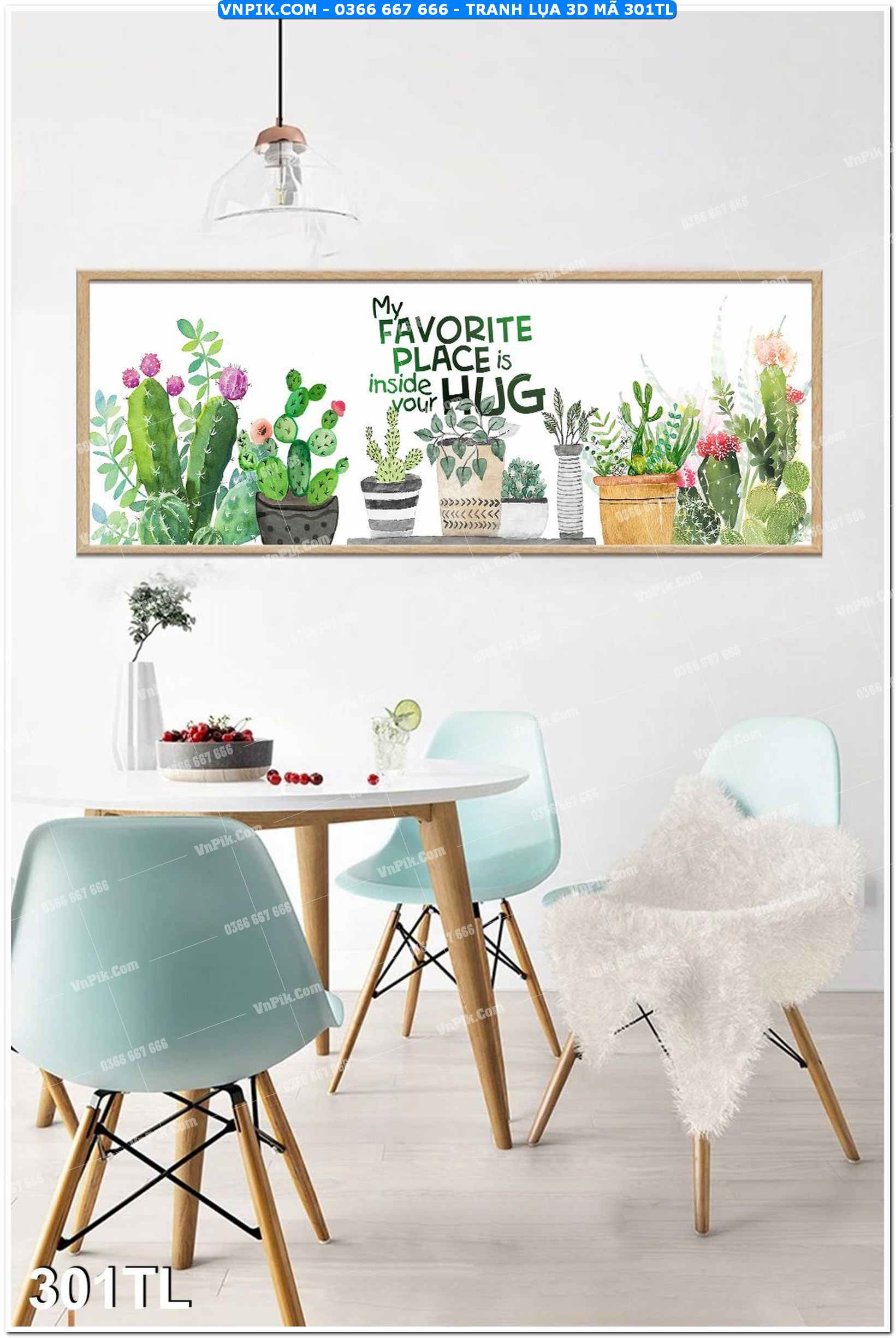 Tranh lụa 3D – Tranh trang trí dán tường 301TL