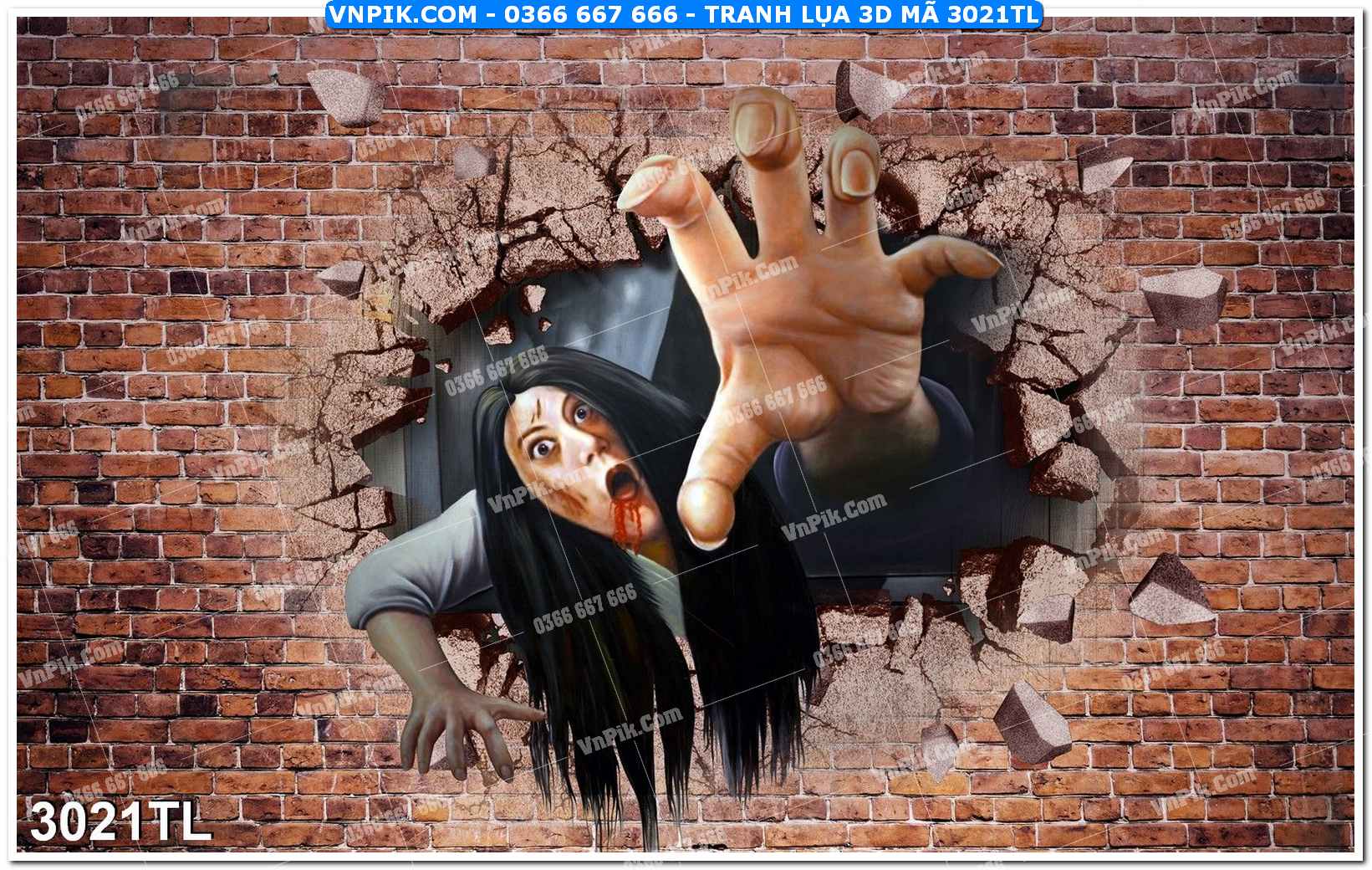 Tranh lụa 3D – Tranh trang trí dán tường 3021TL