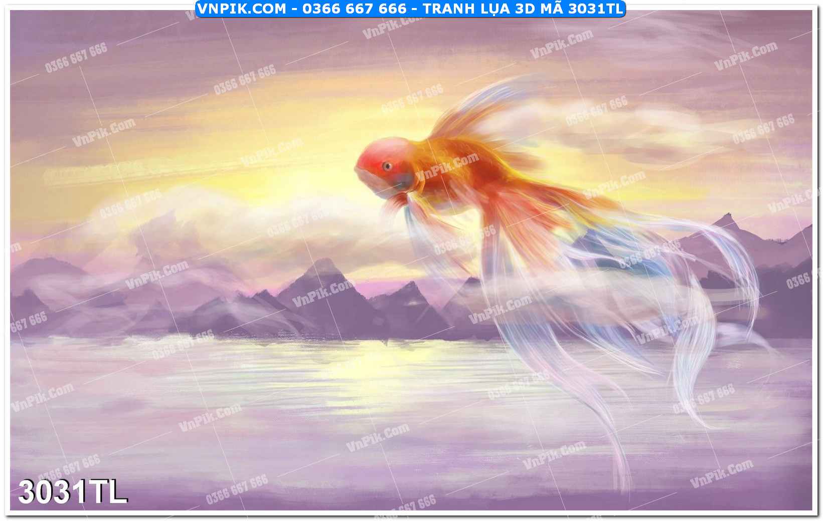 Tranh lụa 3D – Tranh trang trí dán tường 3031TL