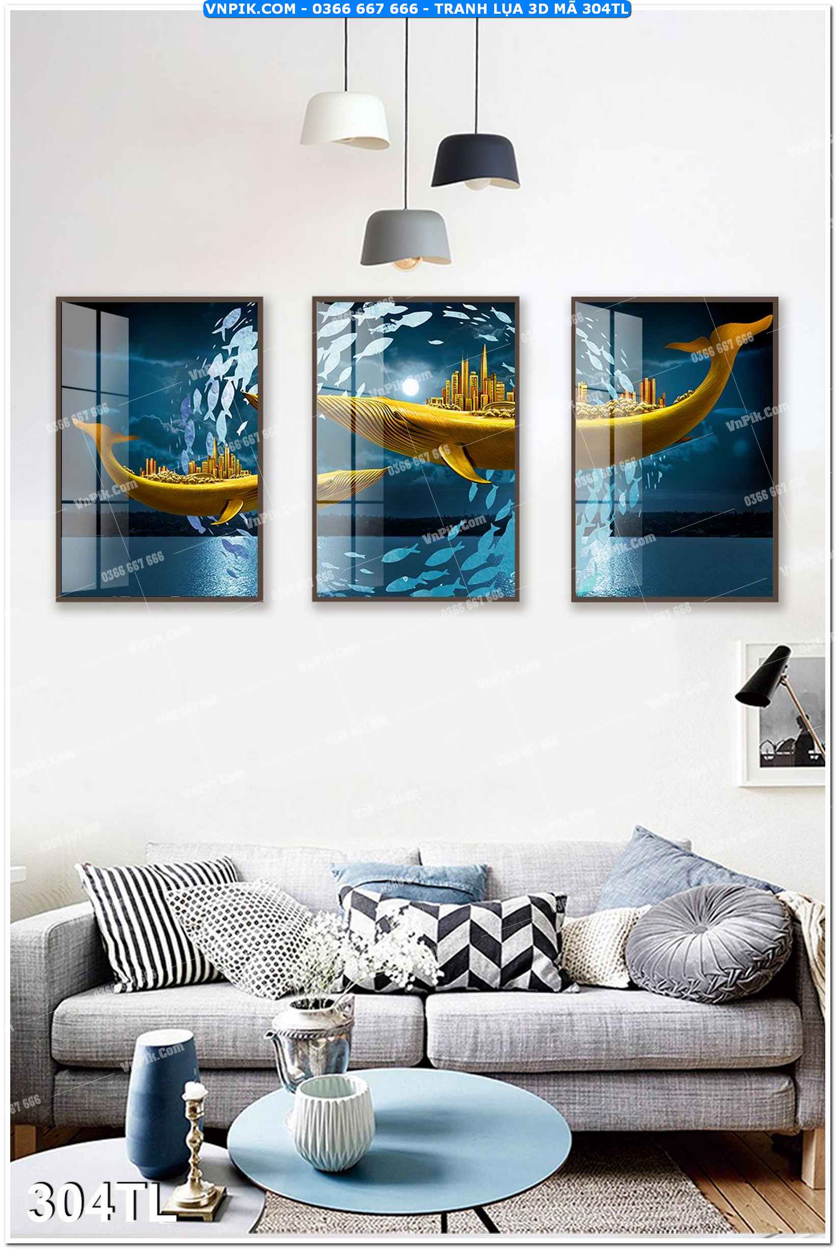 Tranh lụa 3D – Tranh trang trí dán tường 304TL