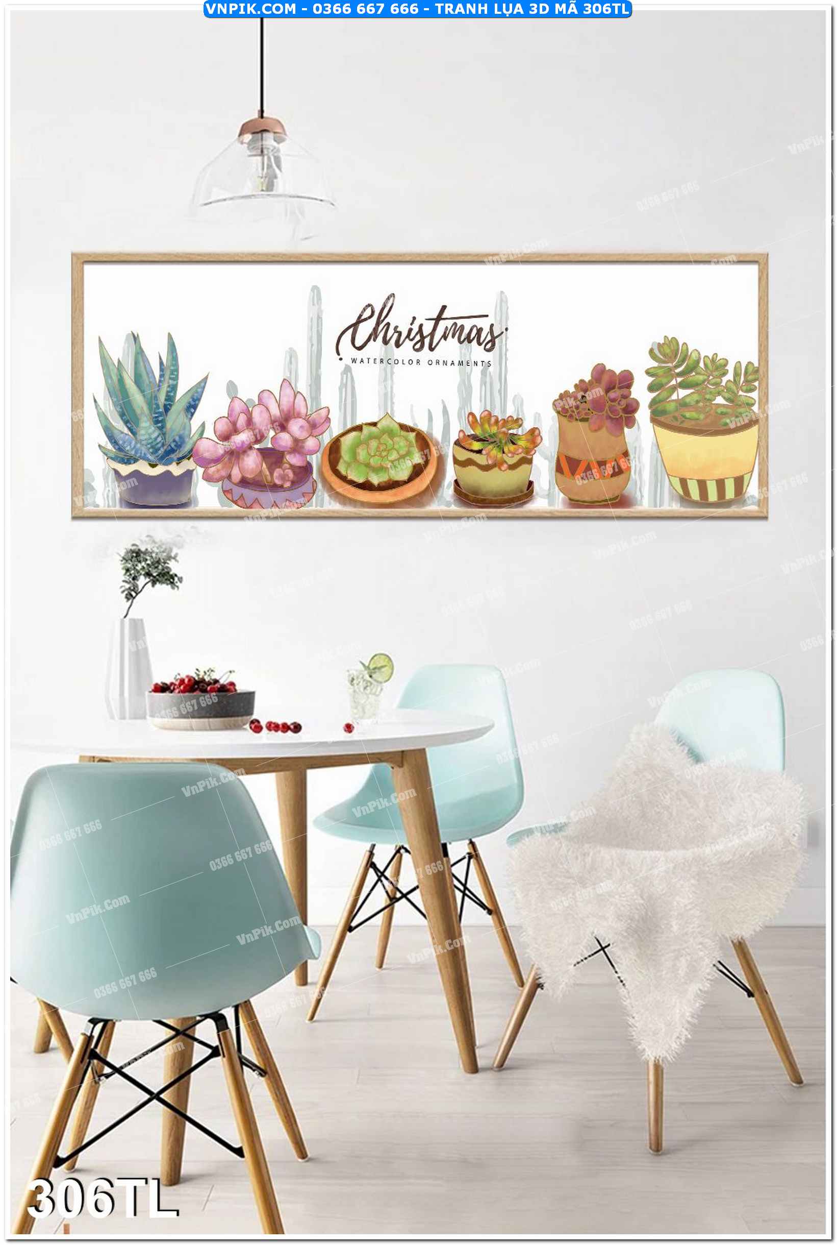 Tranh lụa 3D – Tranh trang trí dán tường 306TL