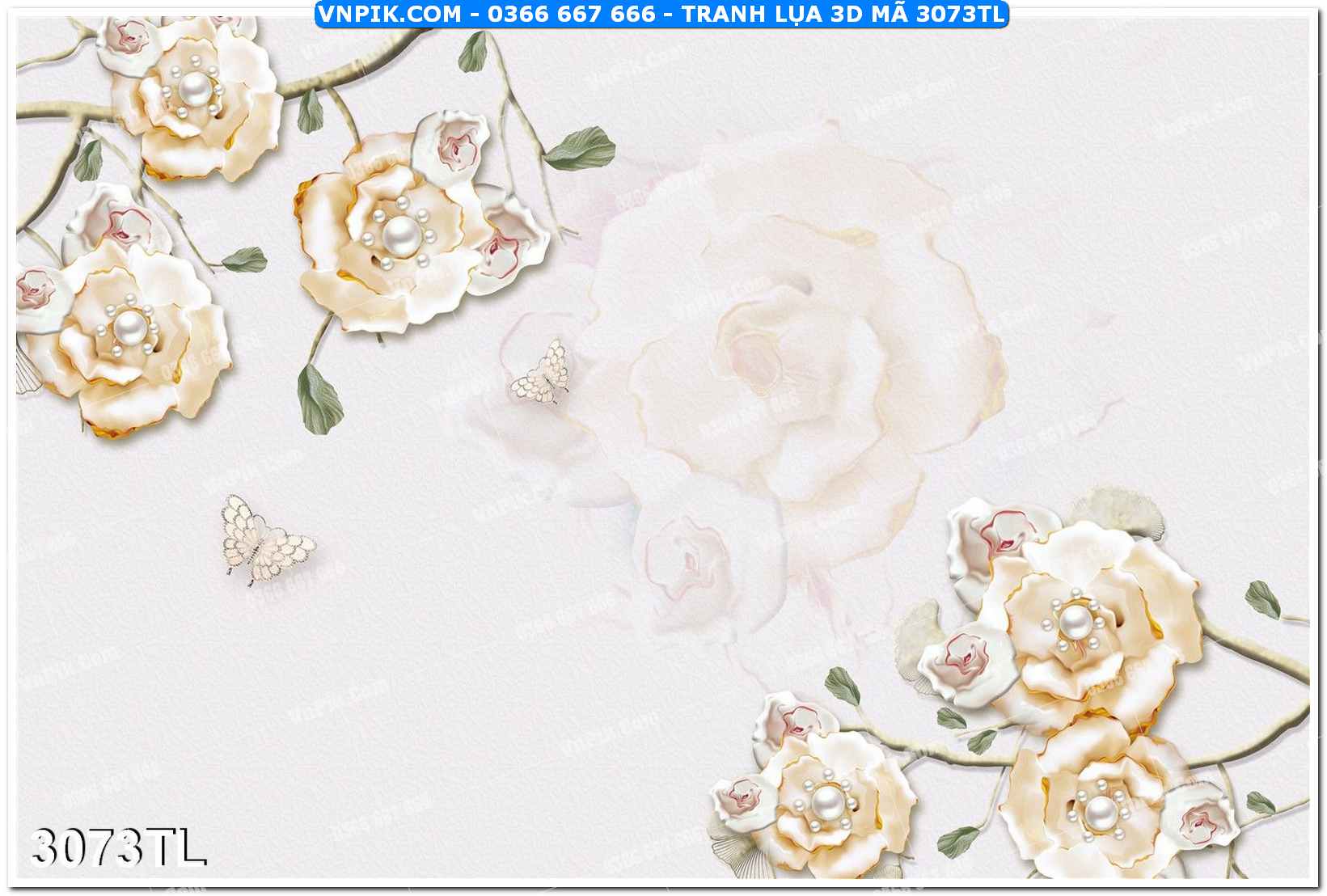 Tranh lụa 3D – Tranh trang trí dán tường 3073TL