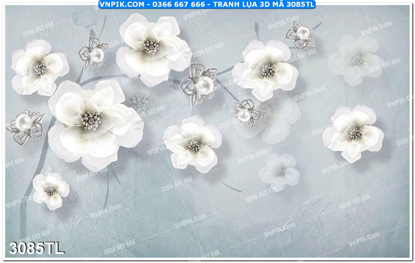 Tranh lụa 3D – Tranh trang trí dán tường 3085TL