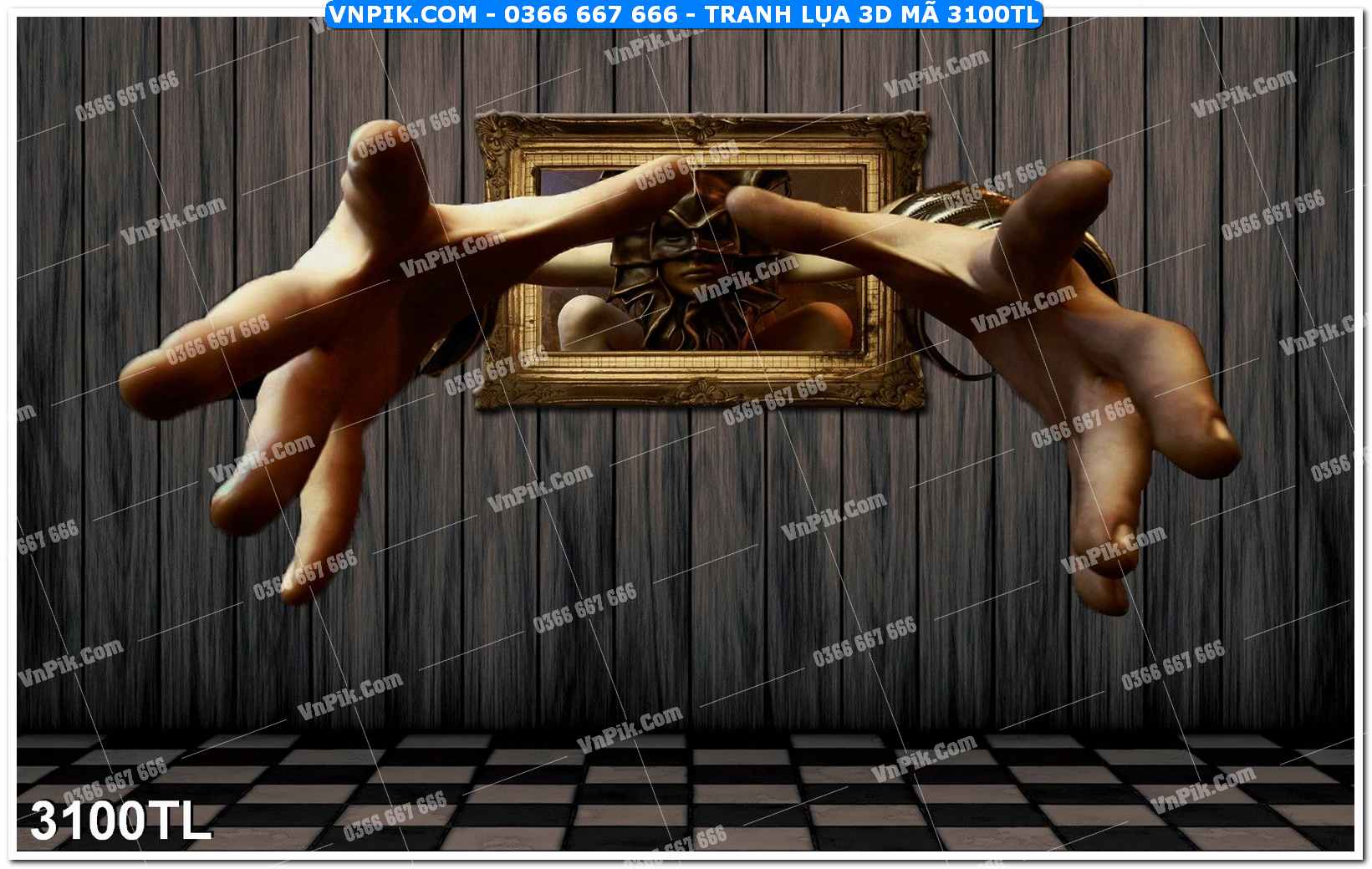 Tranh lụa 3D – Tranh trang trí dán tường 3100TL