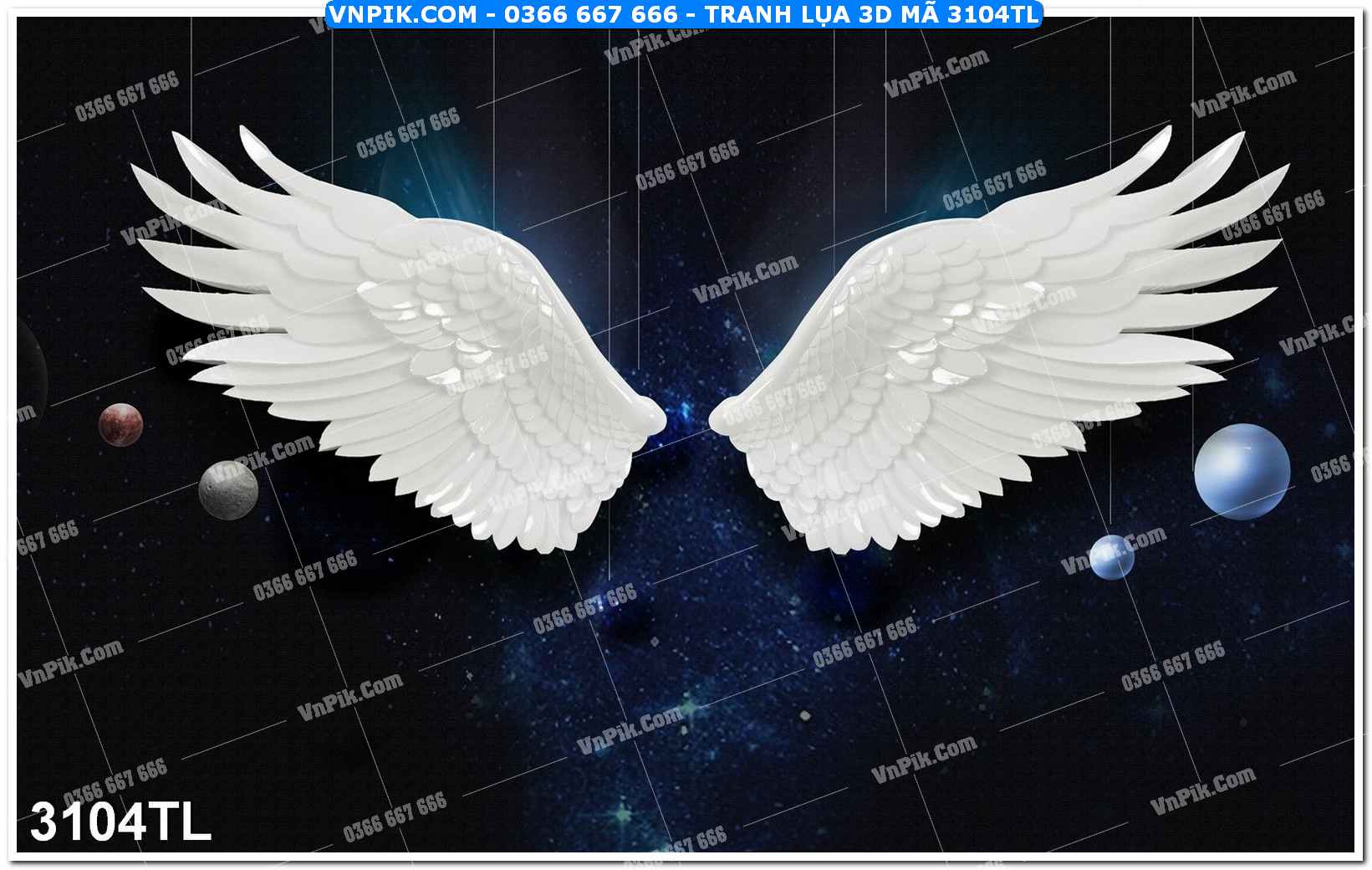 Tranh lụa 3D – Tranh trang trí dán tường 3104TL