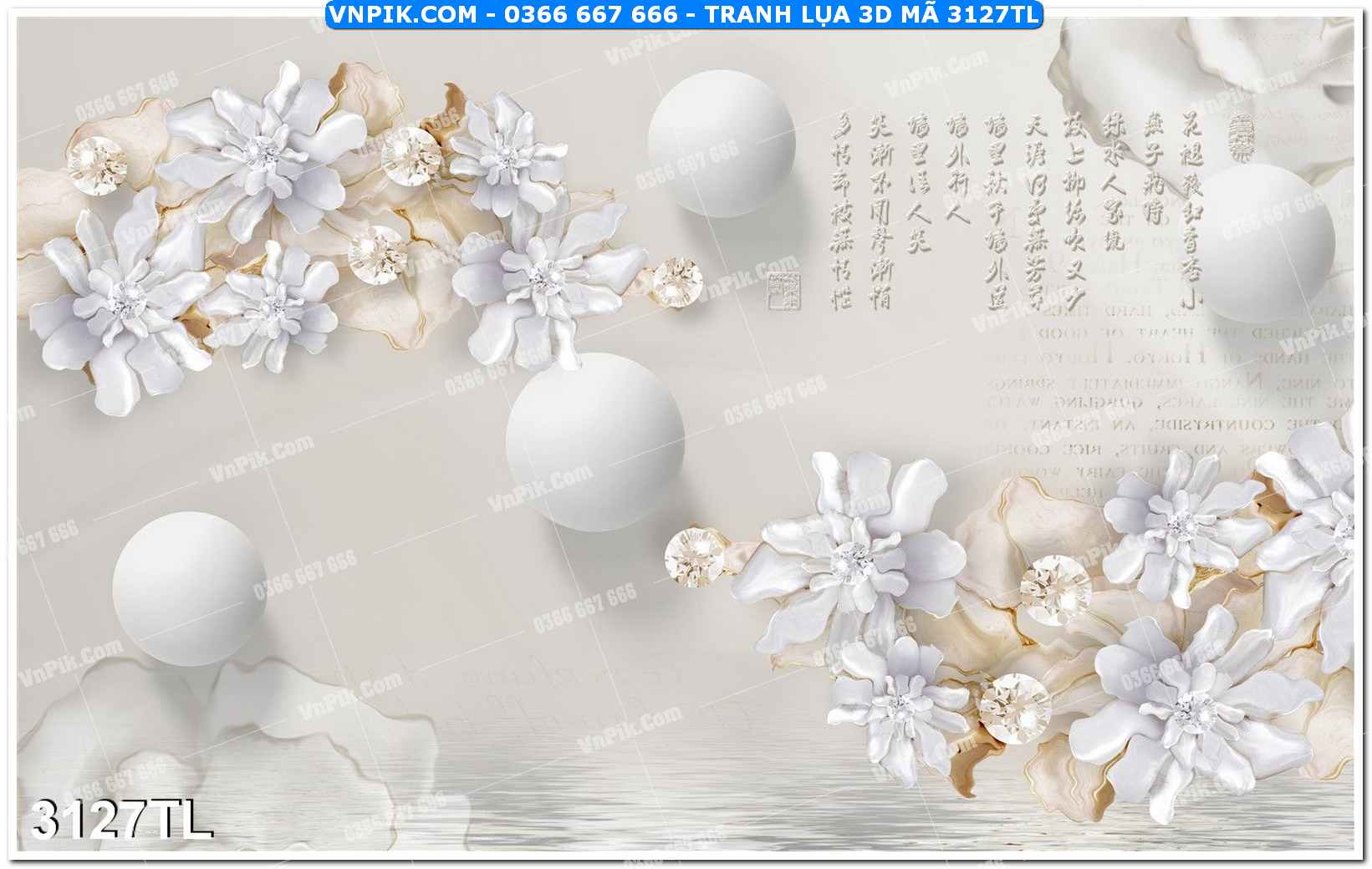 Tranh lụa 3D – Tranh trang trí dán tường 3127TL