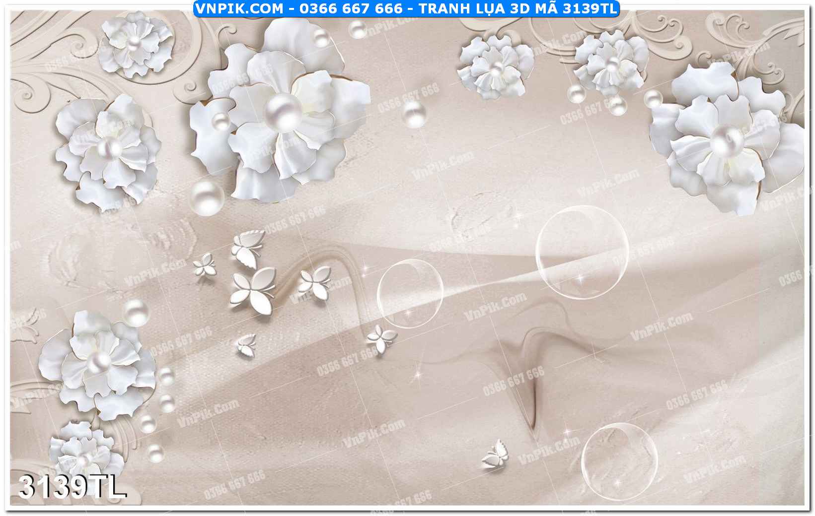 Tranh lụa 3D – Tranh trang trí dán tường 3139TL