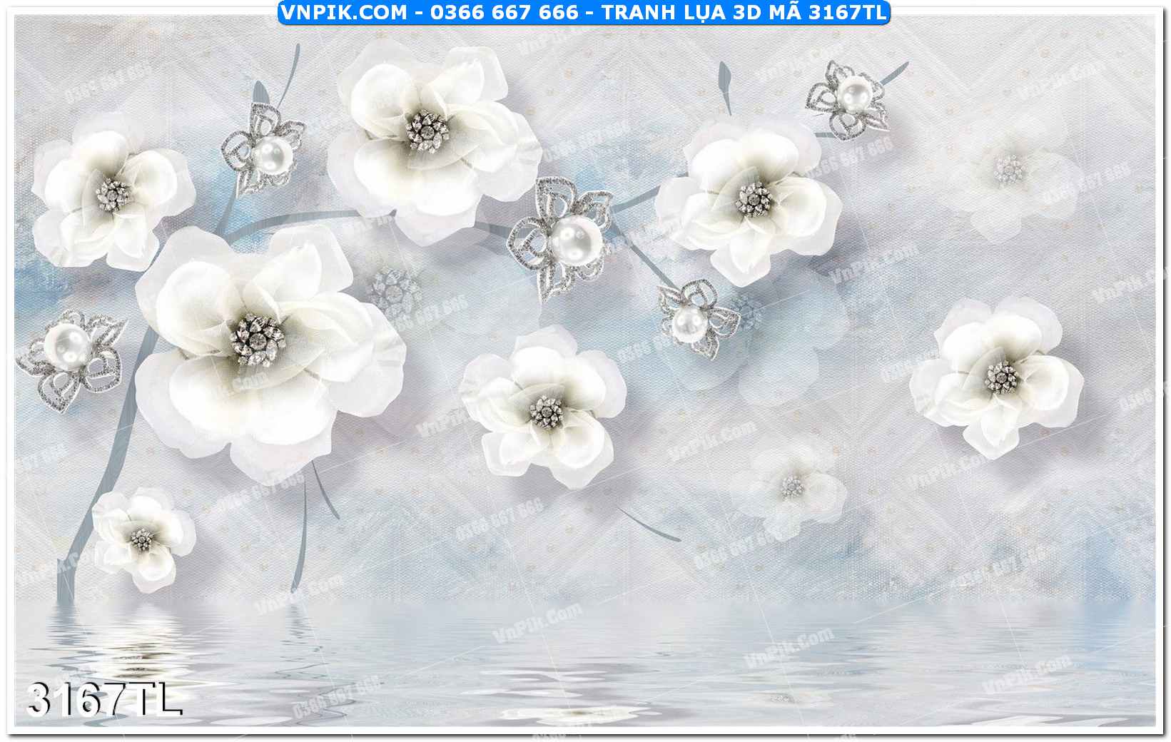 Tranh lụa 3D – Tranh trang trí dán tường 3167TL