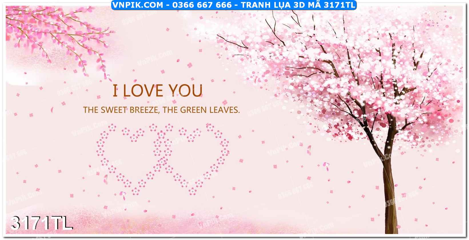 Tranh lụa 3D – Tranh trang trí dán tường 3171TL