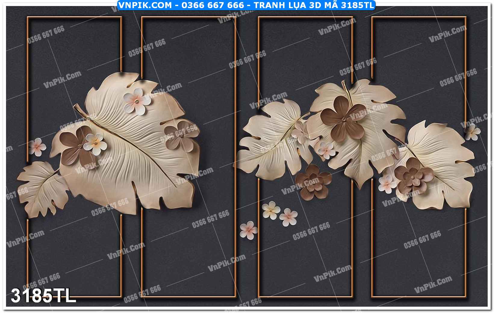 Tranh lụa 3D – Tranh trang trí dán tường 3185TL