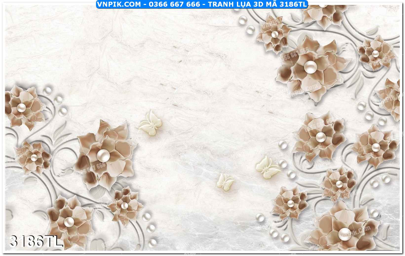 Tranh lụa 3D – Tranh trang trí dán tường 3186TL